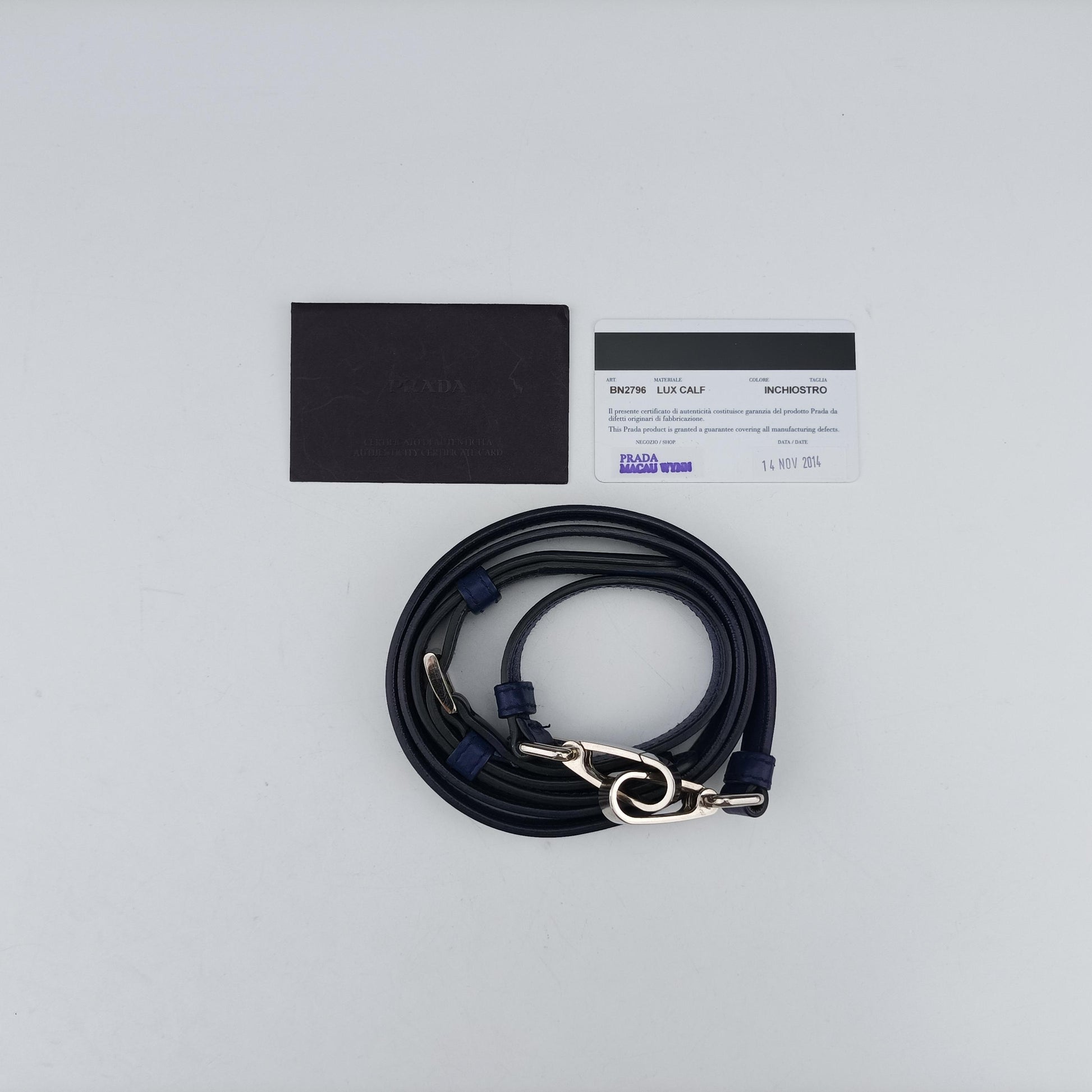 Double flap chain Blue Leather 25ダブルフラップチェーン ブルー レザー 25