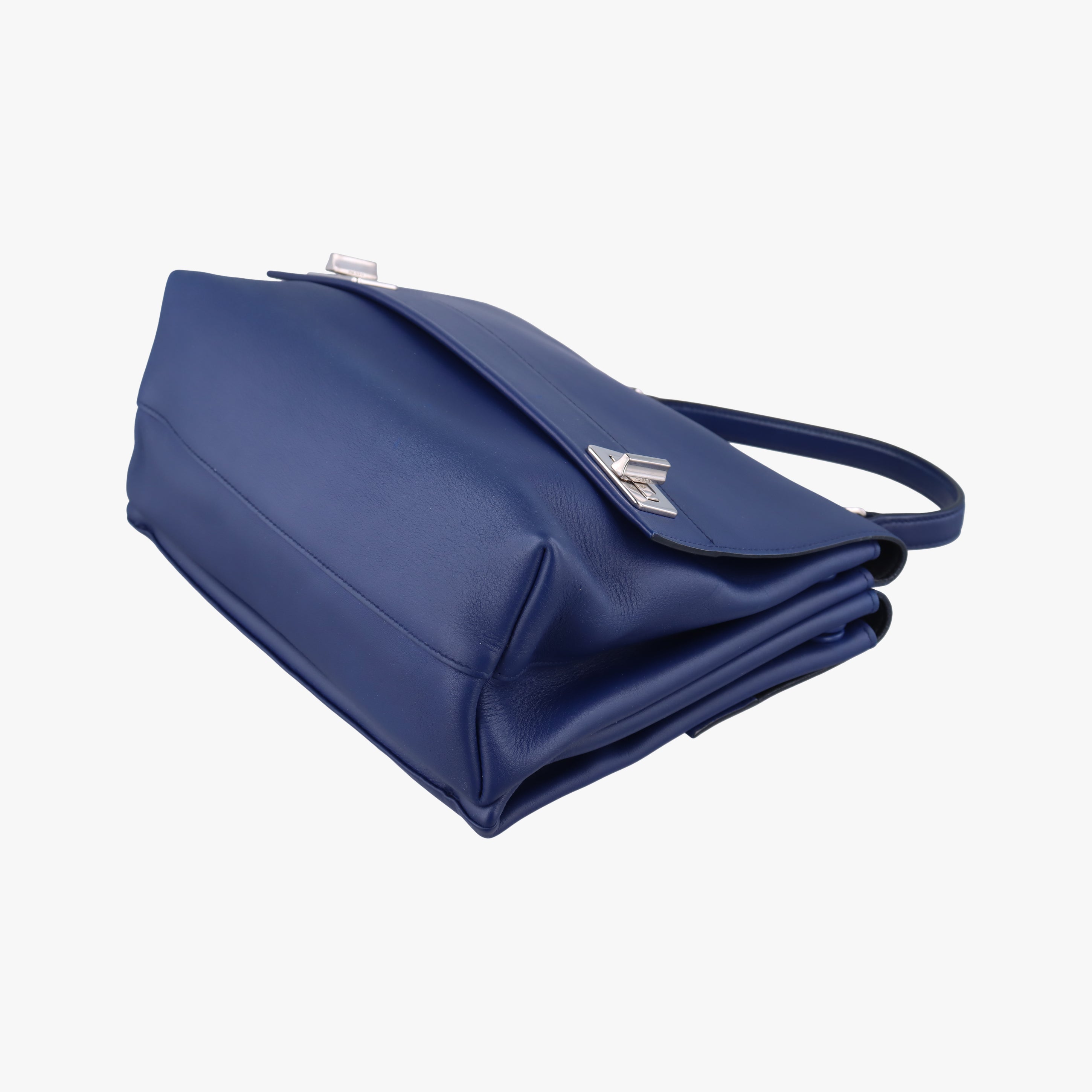 Double flap chain Blue Leather 25ダブルフラップチェーン ブルー レザー 25