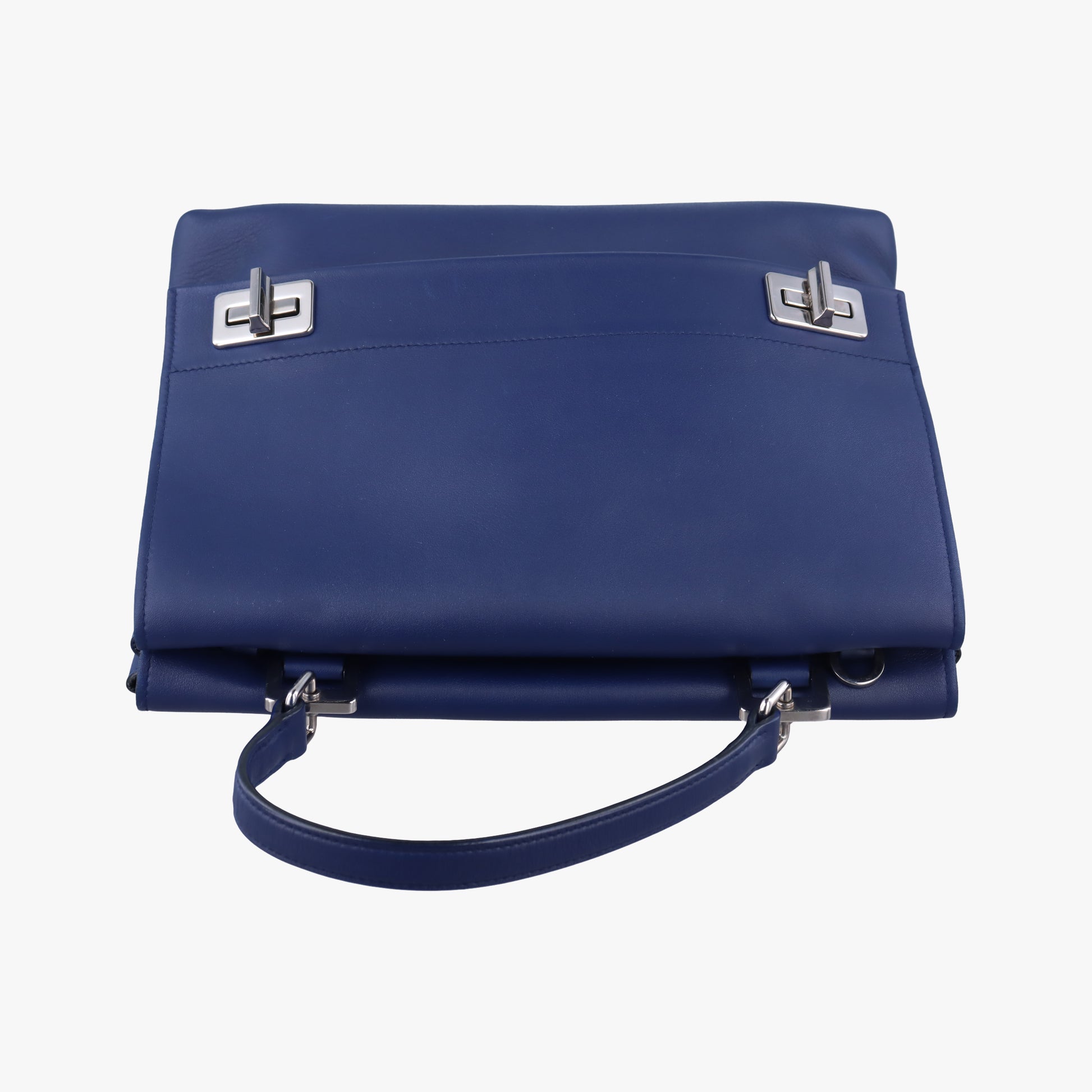 Double flap chain Blue Leather 25ダブルフラップチェーン ブルー レザー 25