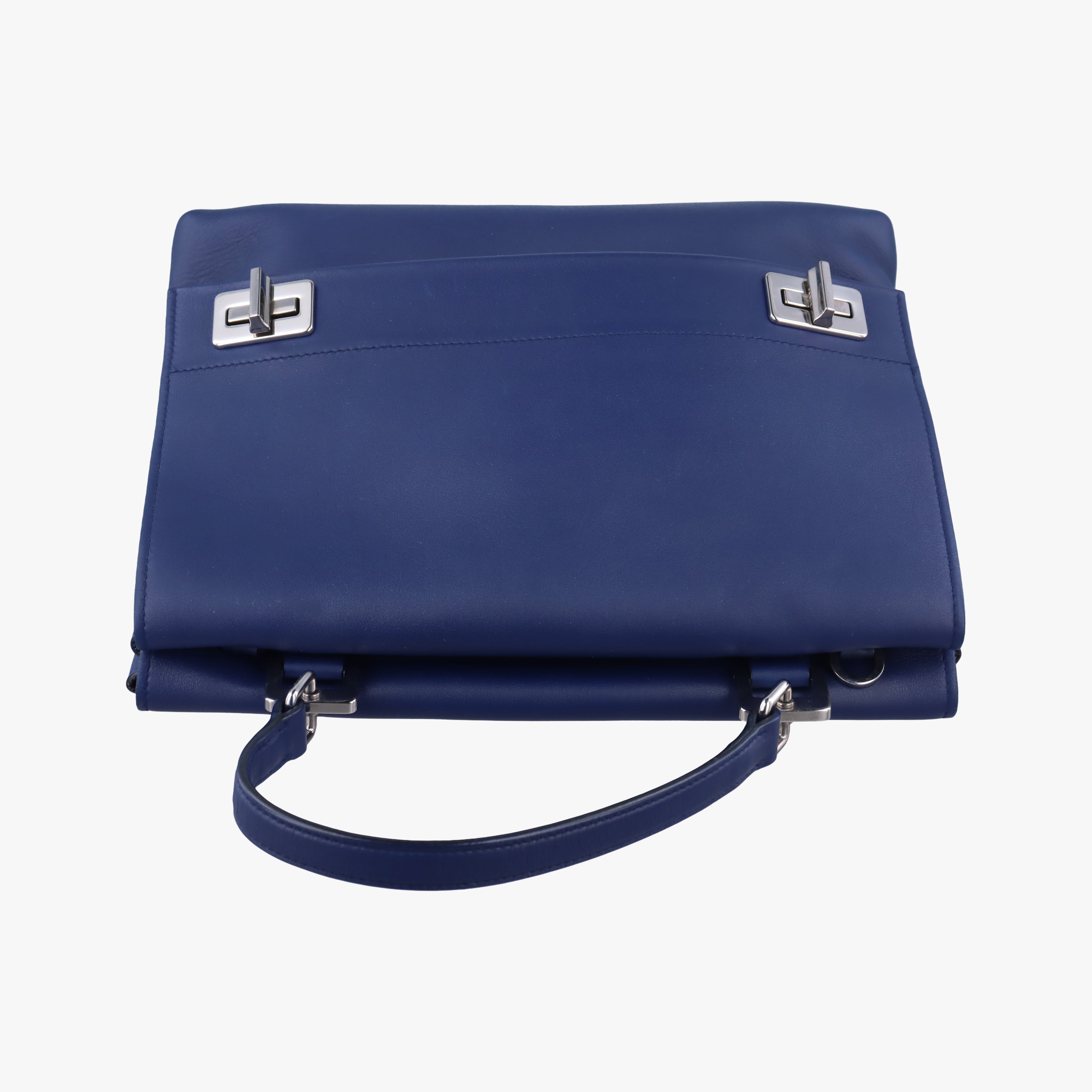 Double flap chain Blue Leather 25ダブルフラップチェーン ブルー レザー 25