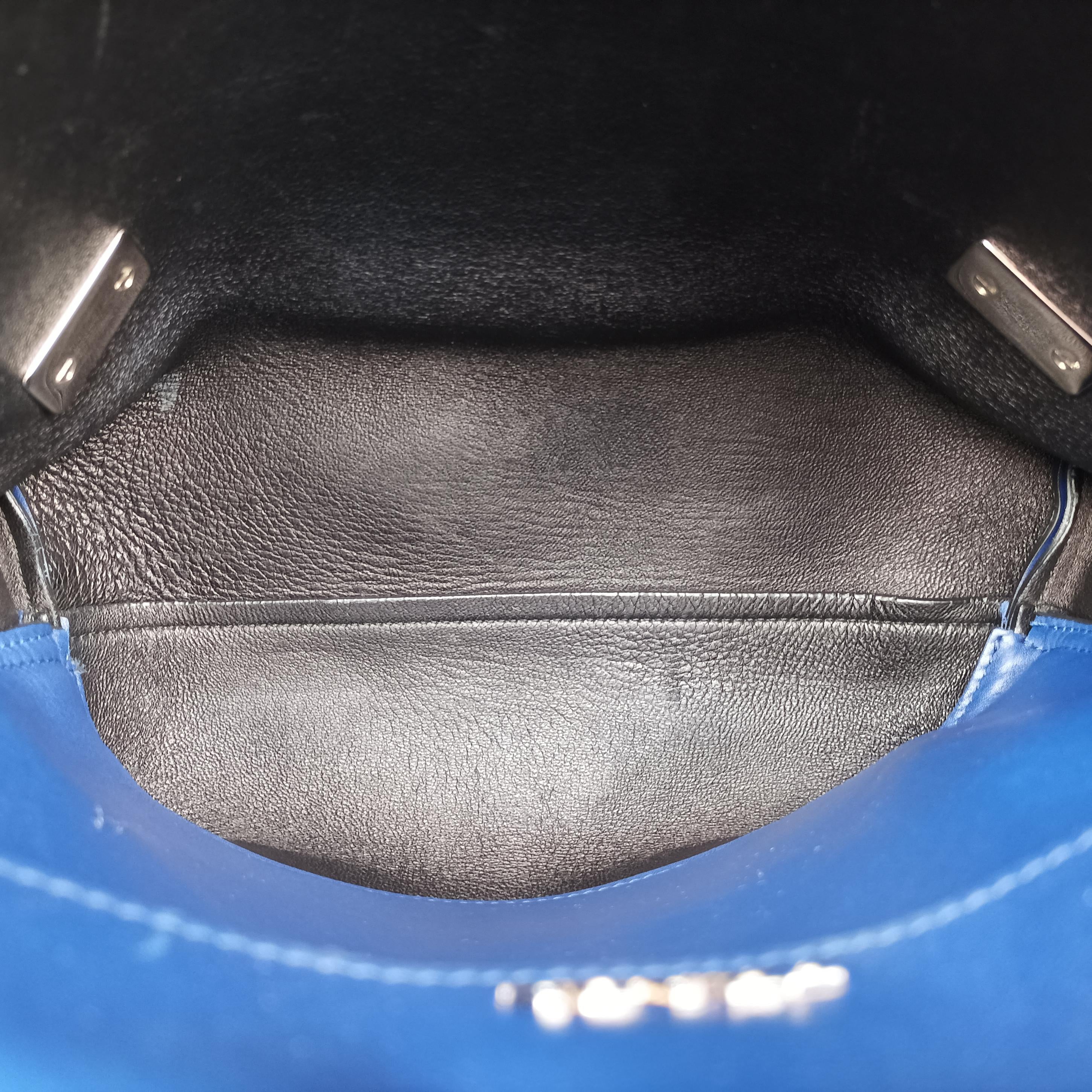 Double flap chain Blue Leather 25ダブルフラップチェーン ブルー レザー 25