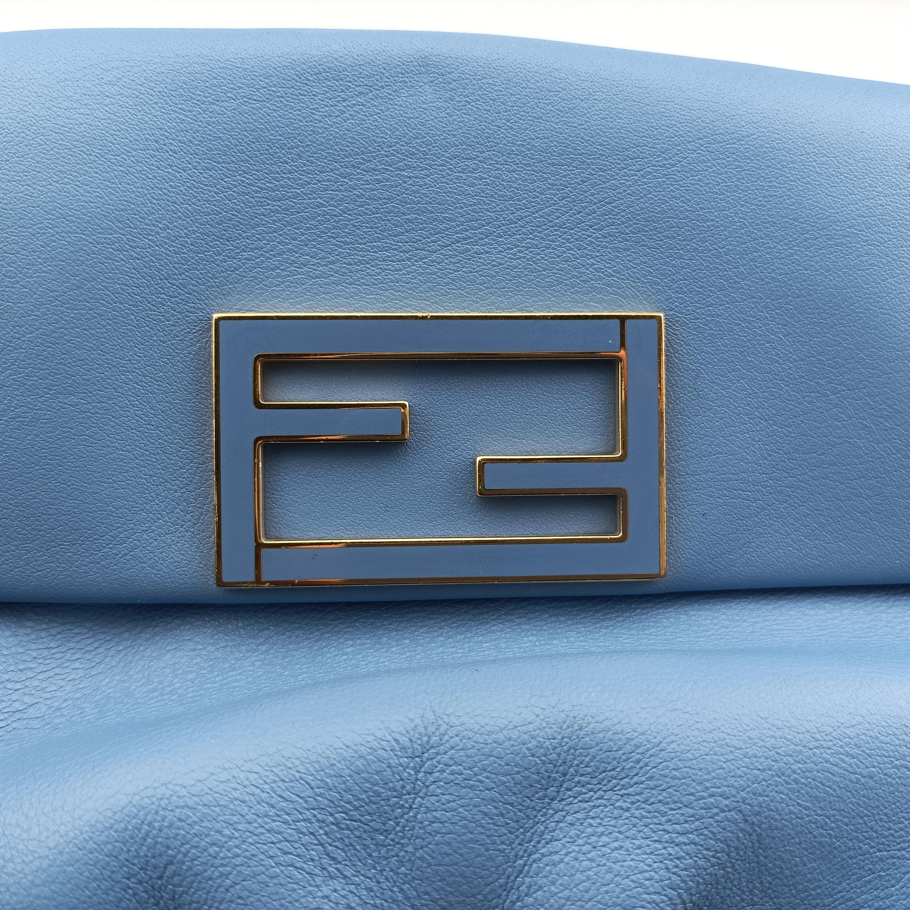 Fendista Pochette Blue Leather 8M0276 8M0276-D16 148-0053フェンディスタ ポシェット ブルー レザー 8M0276 8M0276-D16 148-0053