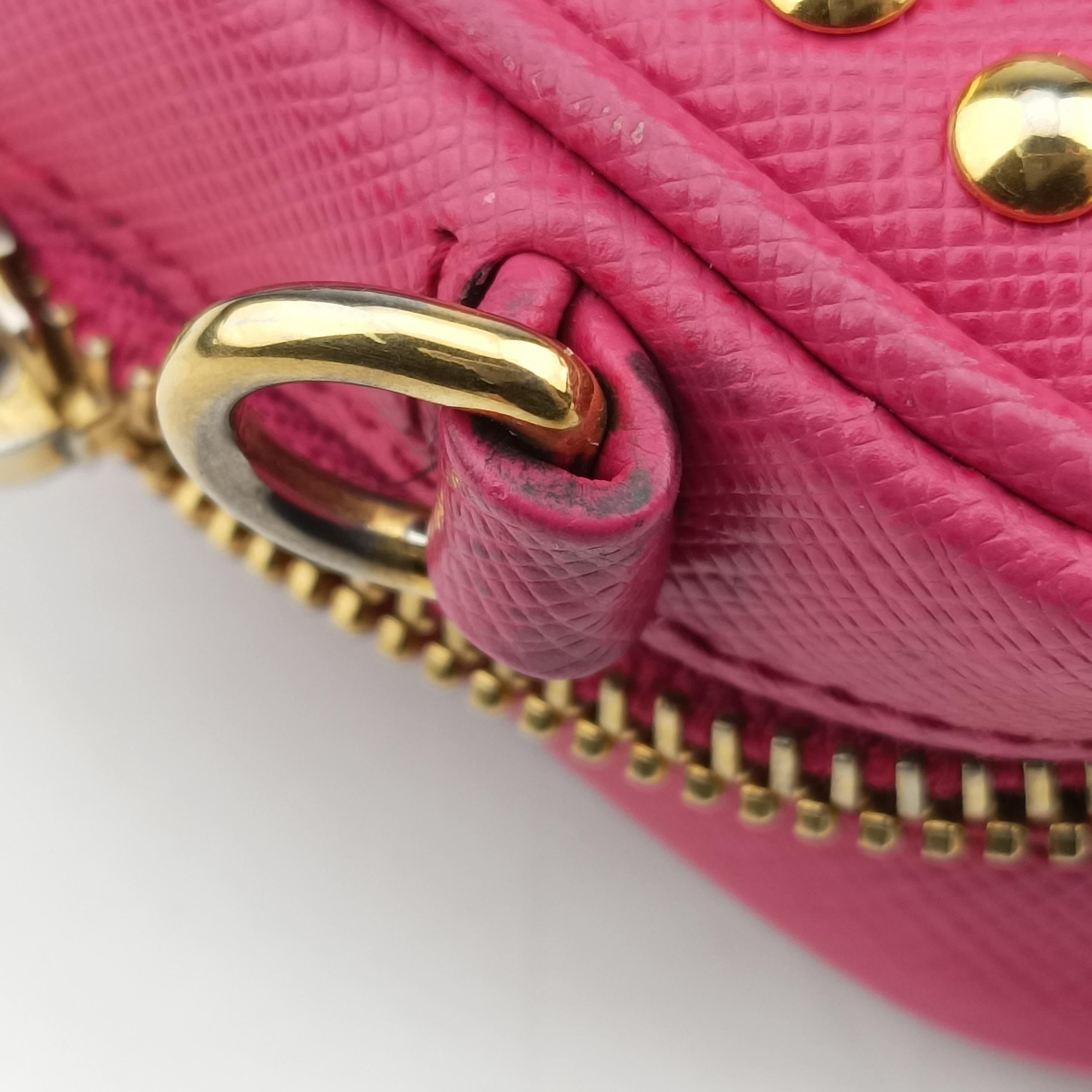 Bijou crystal studs Pink SAFFIANO Leather 1N1674 224ビジュークリスタルスタッズ ピンク サフィアーノレザー 1N1674 224