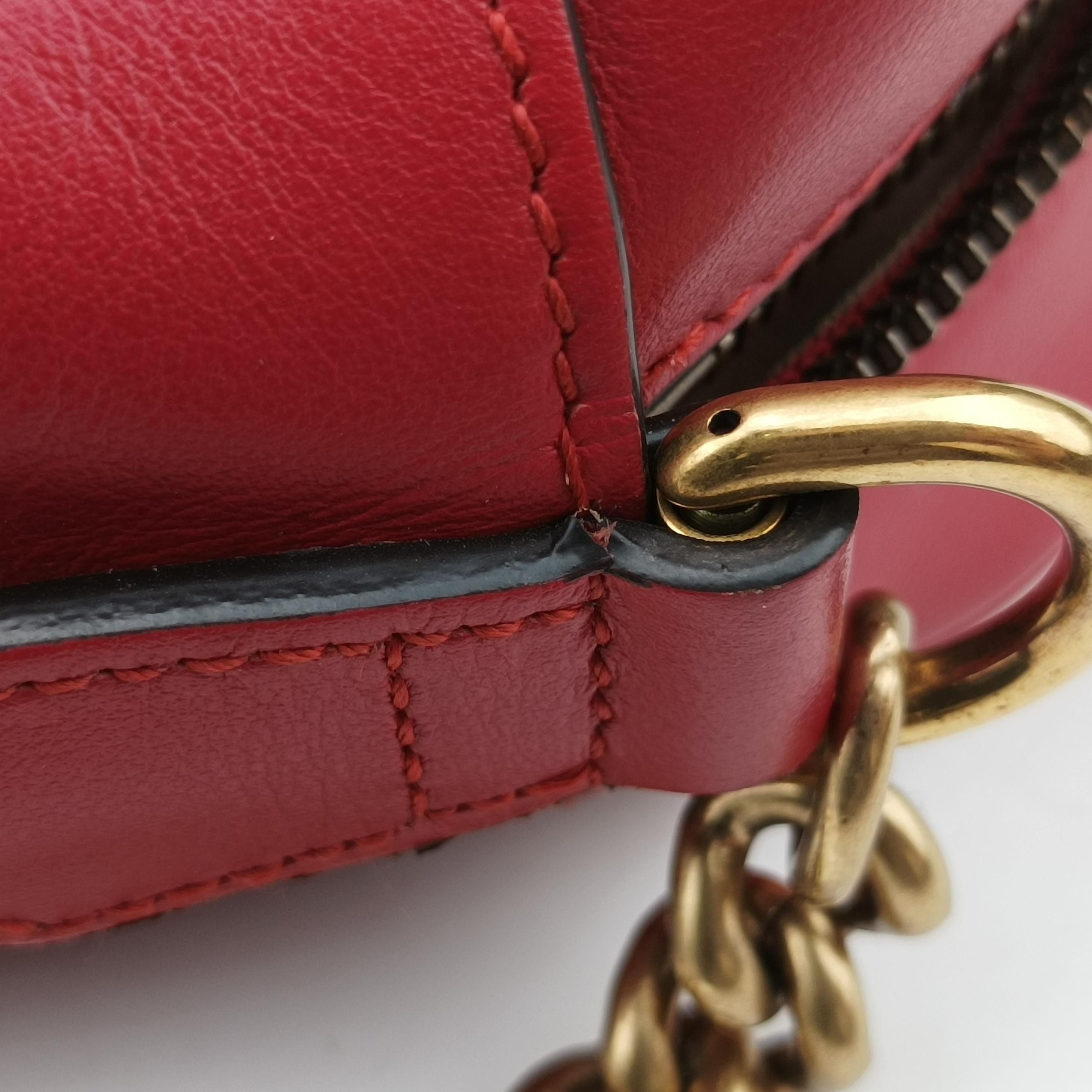 GG Marmont Red Leather 447632 C028175104GGマーモント レッド レザー 447632 C028175104