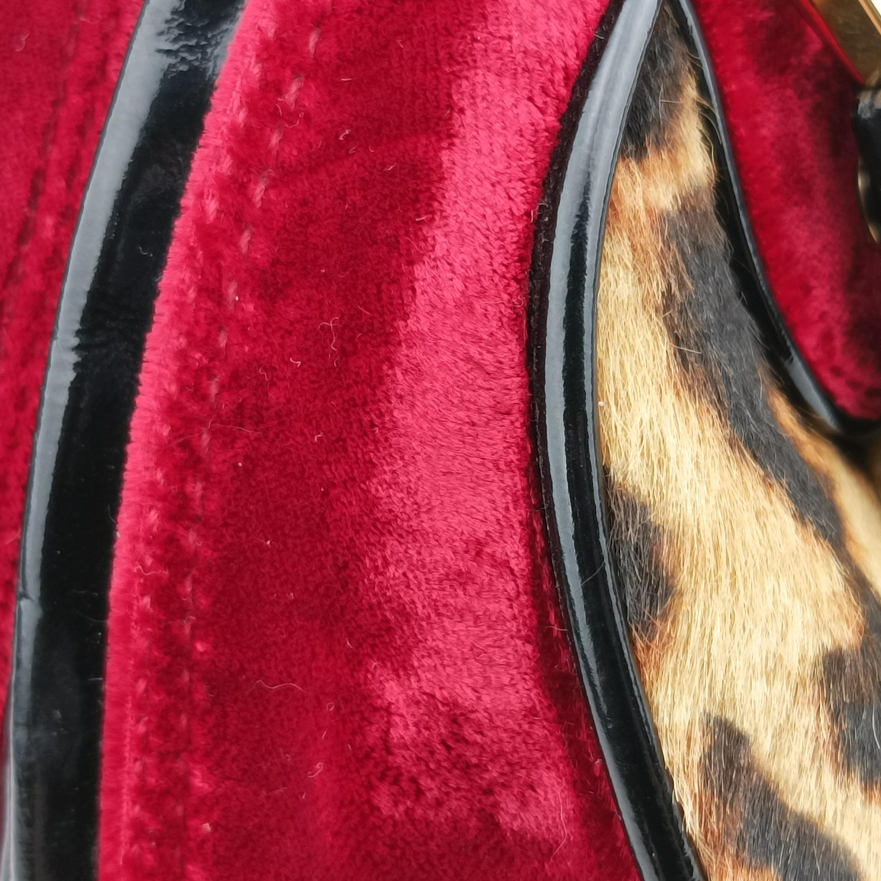 Dice Leopard Bowler Multicolour ponyhair×velour×patent 05-MA-1014ダイスレパードボウラー マルチカラー ハラコ×ベロア×パテント 05-MA-1014