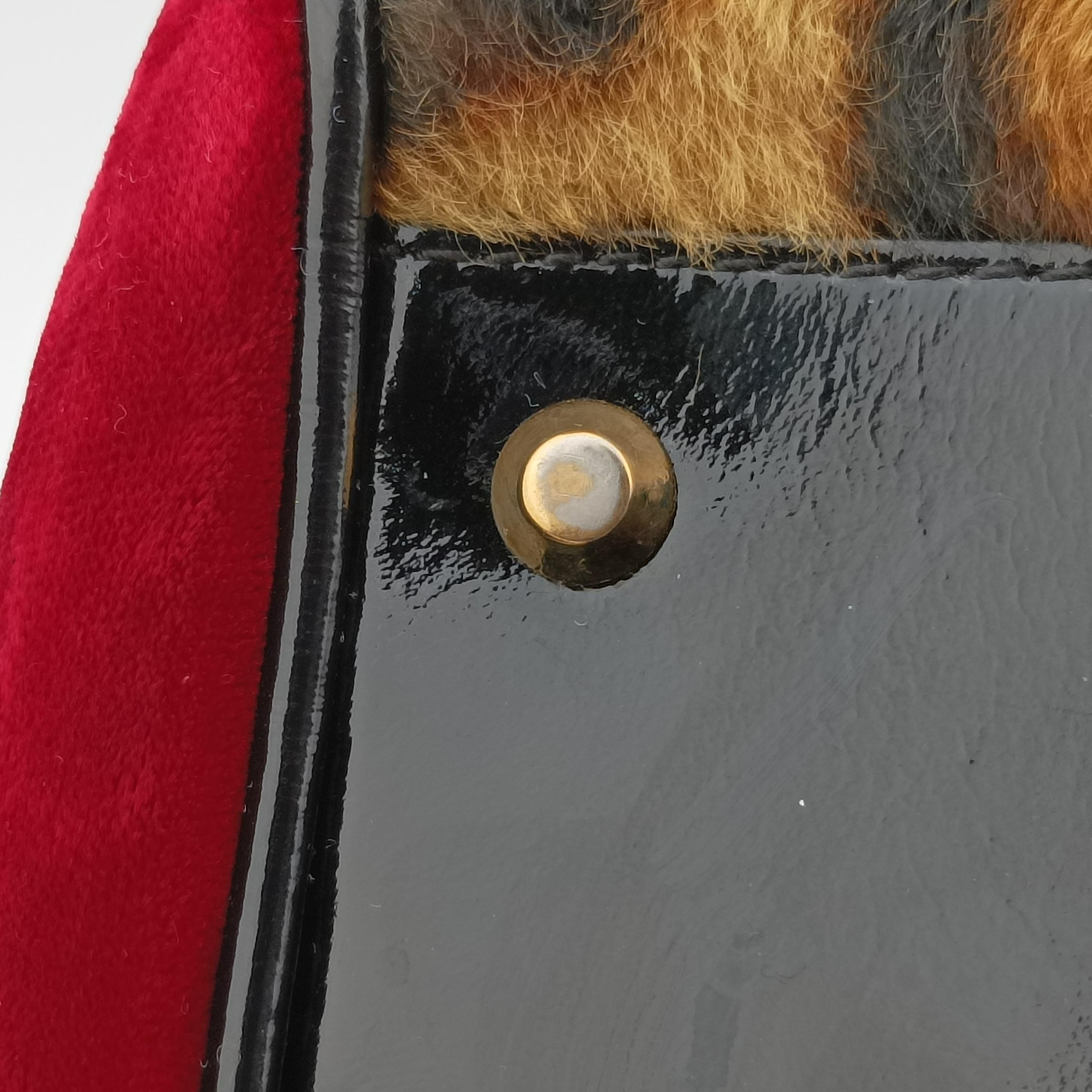 Dice Leopard Bowler Multicolour ponyhair×velour×patent 05-MA-1014ダイスレパードボウラー マルチカラー ハラコ×ベロア×パテント 05-MA-1014