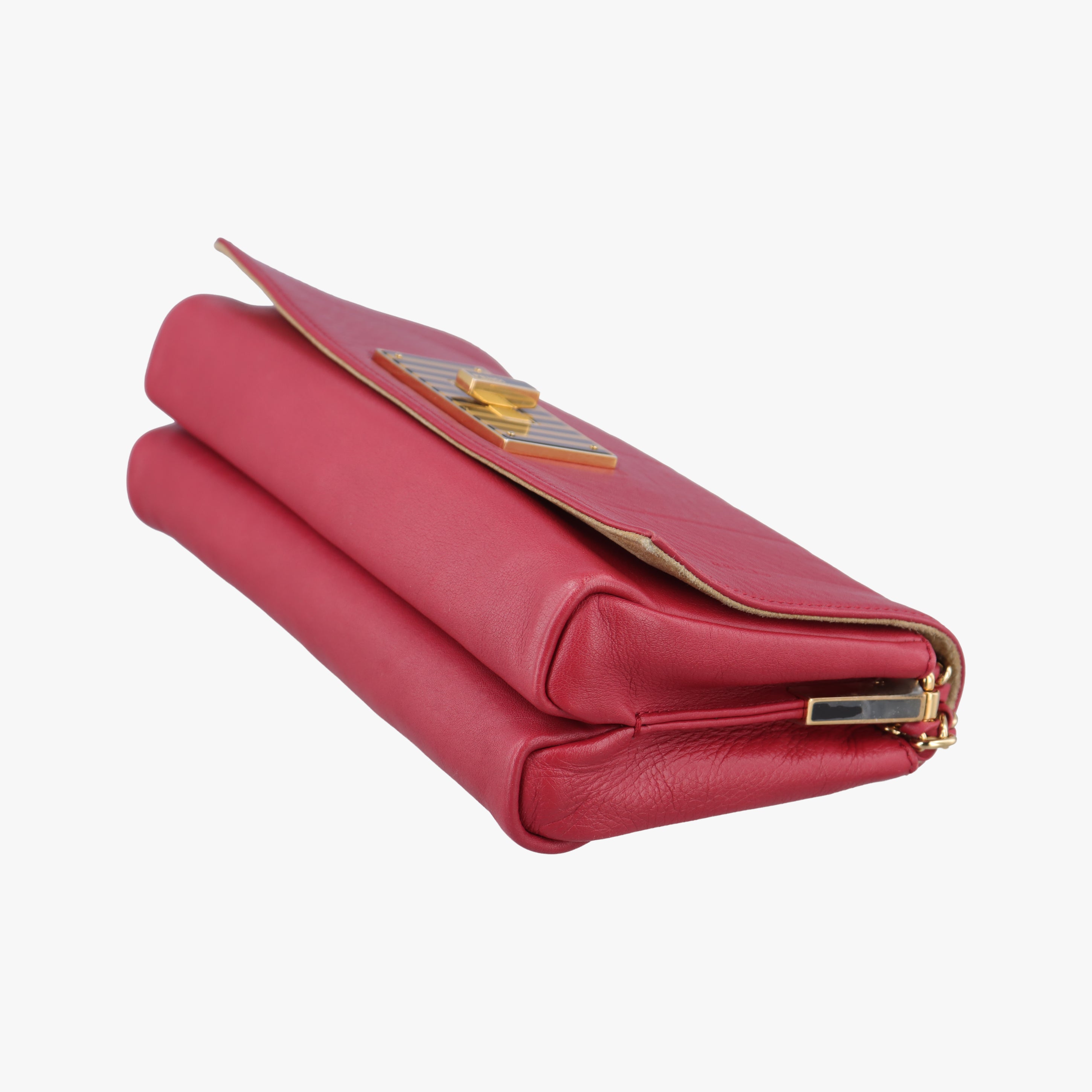 Pequin Embossed Striped Claudia Red Leather 8BT204 8BT204-F00 129-2566ペカン エンボス ストライプ クラウディア レッド レザー 8BT204 8BT204-F00 129-2566