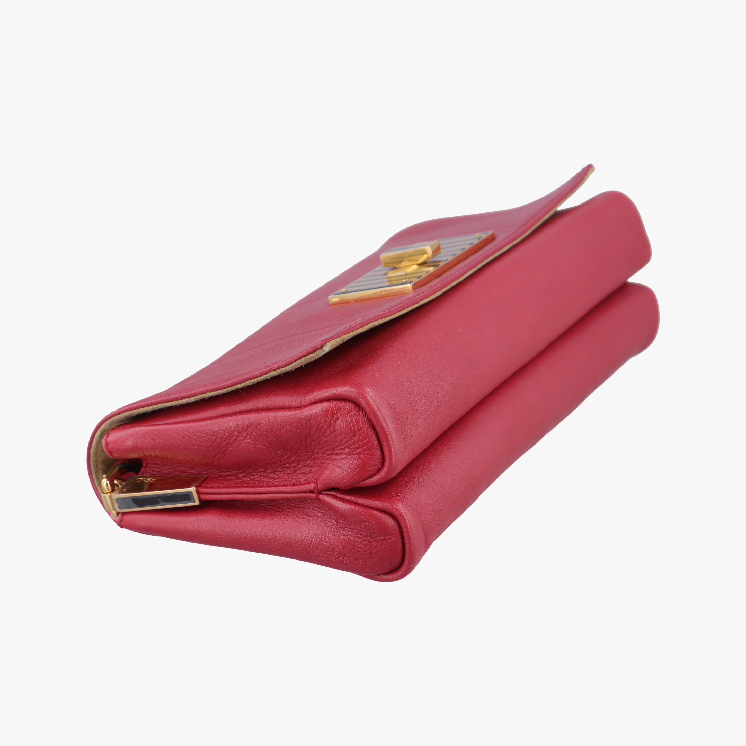 Pequin Embossed Striped Claudia Red Leather 8BT204 8BT204-F00 129-2566ペカン エンボス ストライプ クラウディア レッド レザー 8BT204 8BT204-F00 129-2566