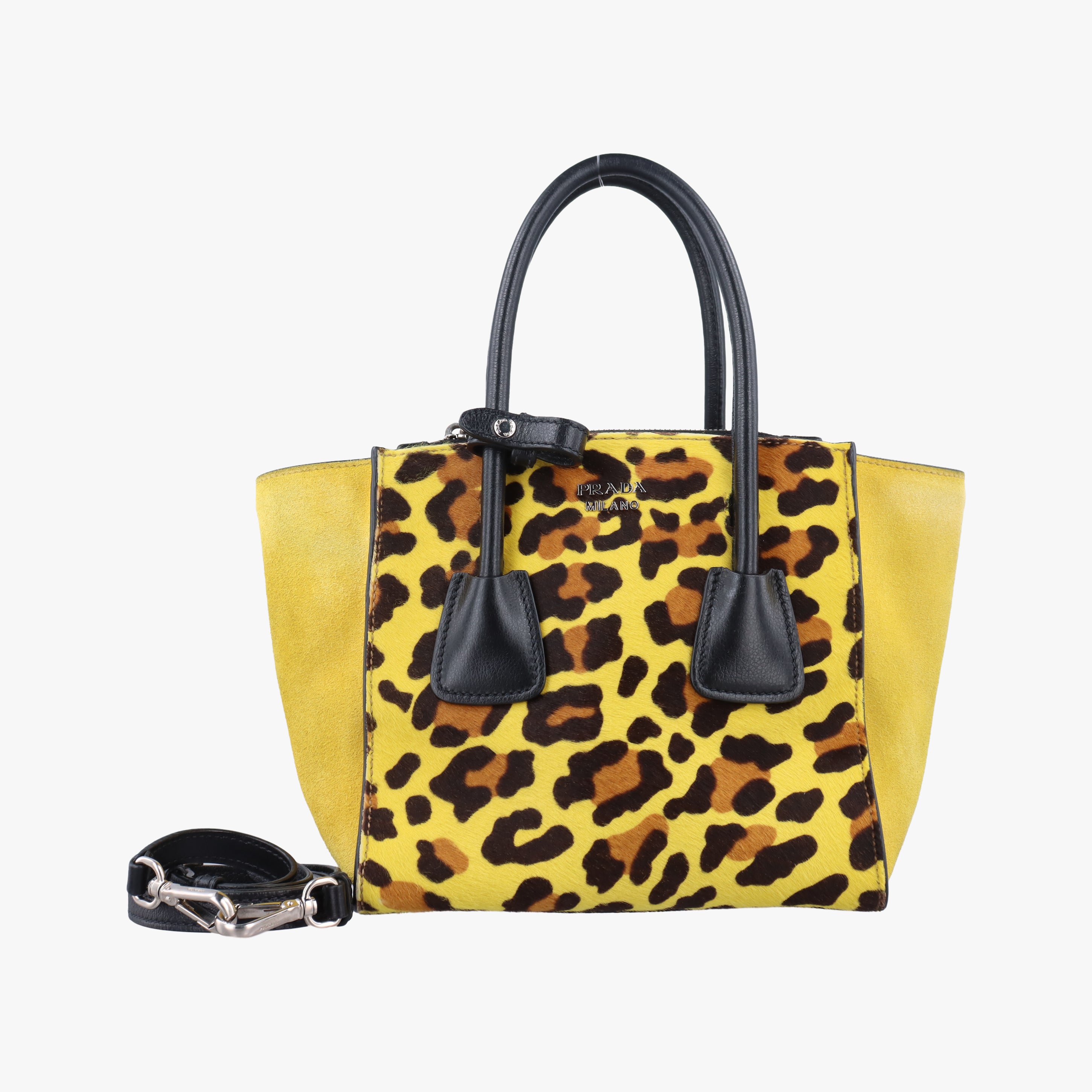 Leopard Pattern Cavallino yellow×Multicolour suede×Leather×ponyhair 1BA025 117 Aレオパード カヴァッリーノ イエロー×マルチカラー スエード×レザー×ハラコ 1BA025 117 A