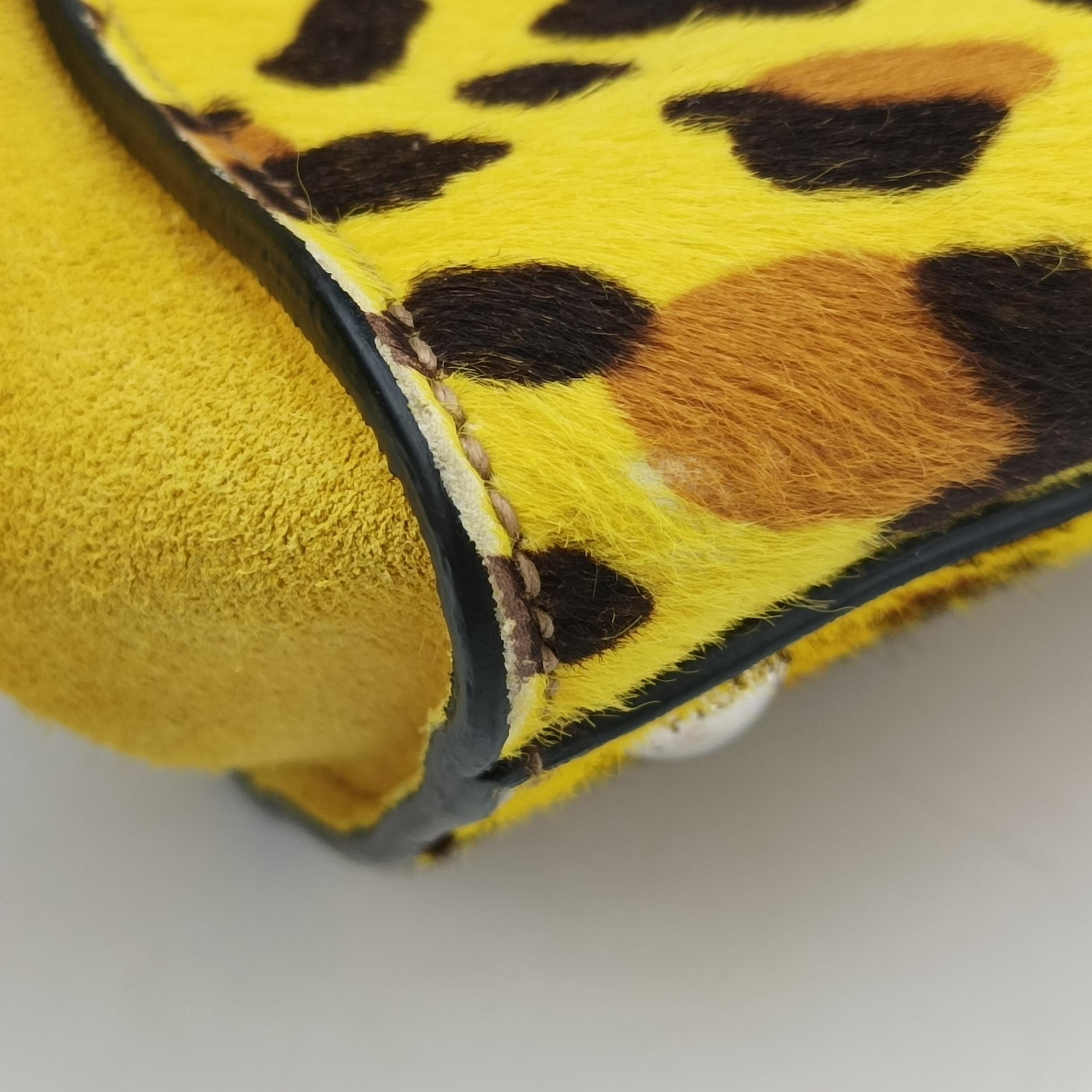 Leopard Pattern Cavallino yellow×Multicolour suede×Leather×ponyhair 1BA025 117 Aレオパード カヴァッリーノ イエロー×マルチカラー スエード×レザー×ハラコ 1BA025 117 A