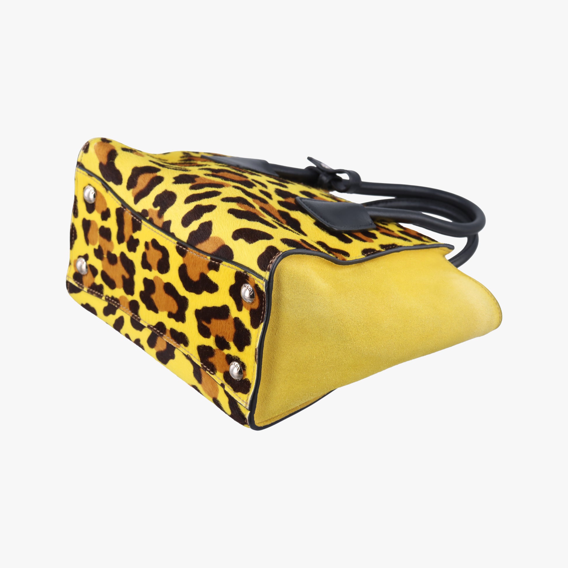 Leopard Pattern Cavallino yellow×Multicolour suede×Leather×ponyhair 1BA025 117 Aレオパード カヴァッリーノ イエロー×マルチカラー スエード×レザー×ハラコ 1BA025 117 A