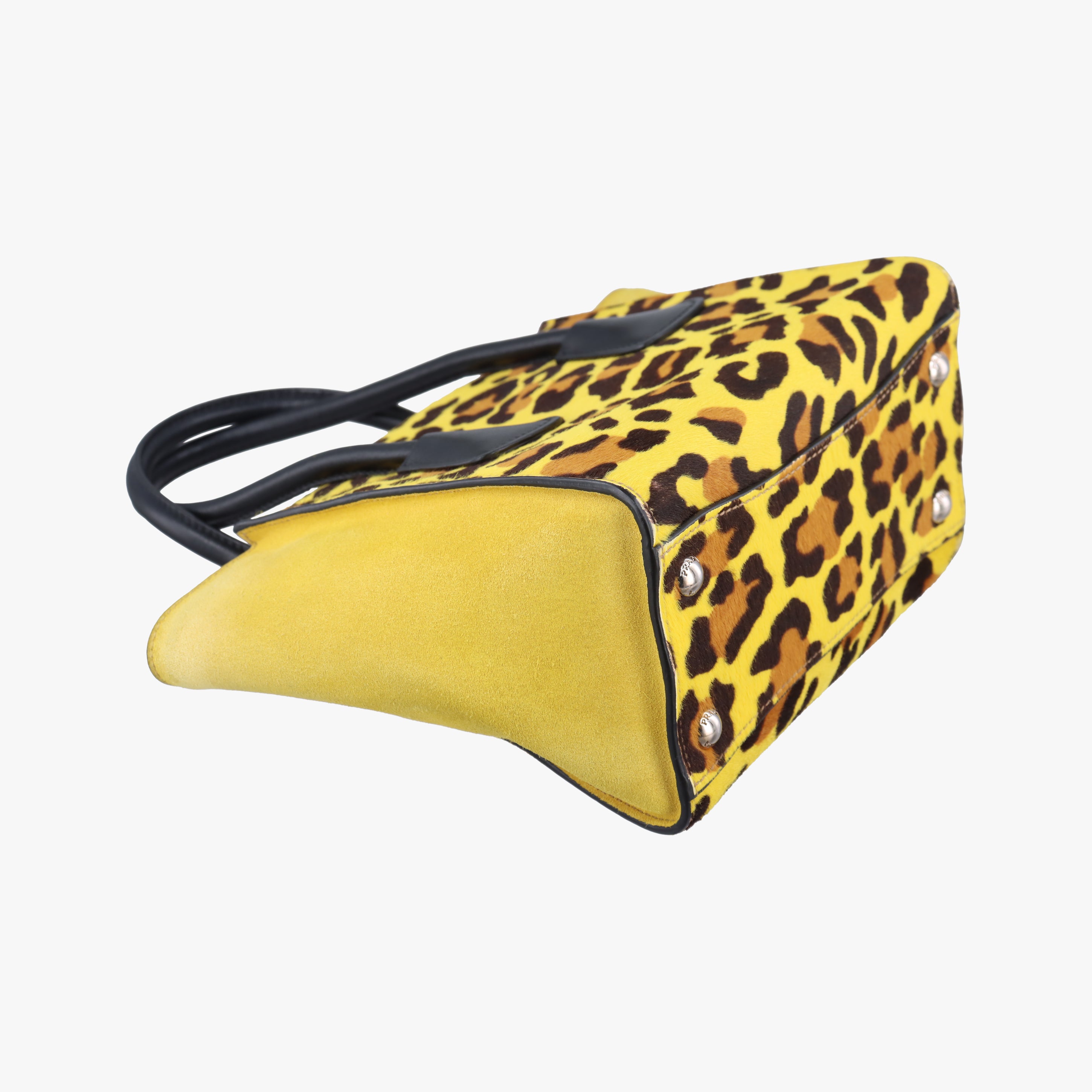 Leopard Pattern Cavallino yellow×Multicolour suede×Leather×ponyhair 1BA025 117 Aレオパード カヴァッリーノ イエロー×マルチカラー スエード×レザー×ハラコ 1BA025 117 A