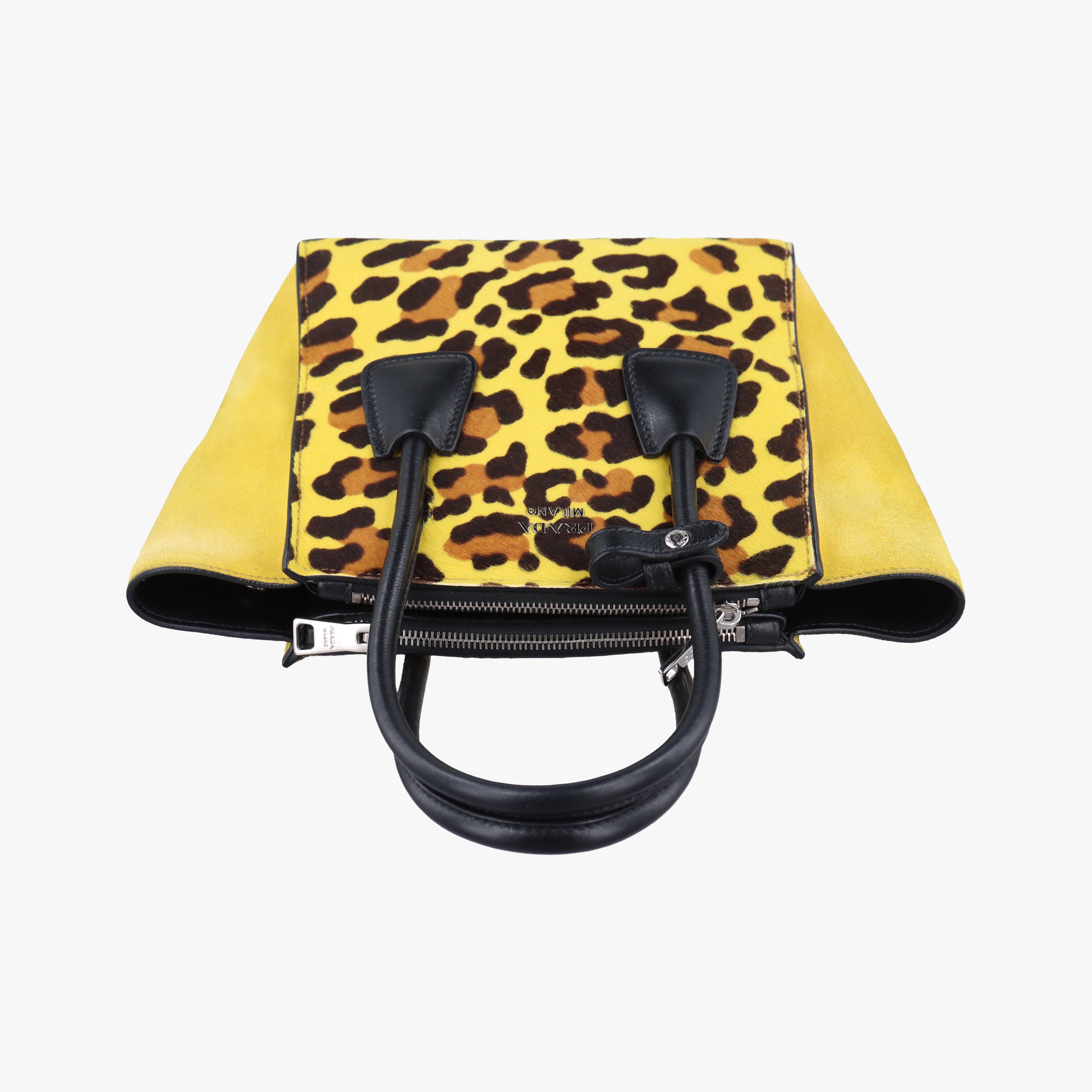 Leopard Pattern Cavallino yellow×Multicolour suede×Leather×ponyhair 1BA025 117 Aレオパード カヴァッリーノ イエロー×マルチカラー スエード×レザー×ハラコ 1BA025 117 A