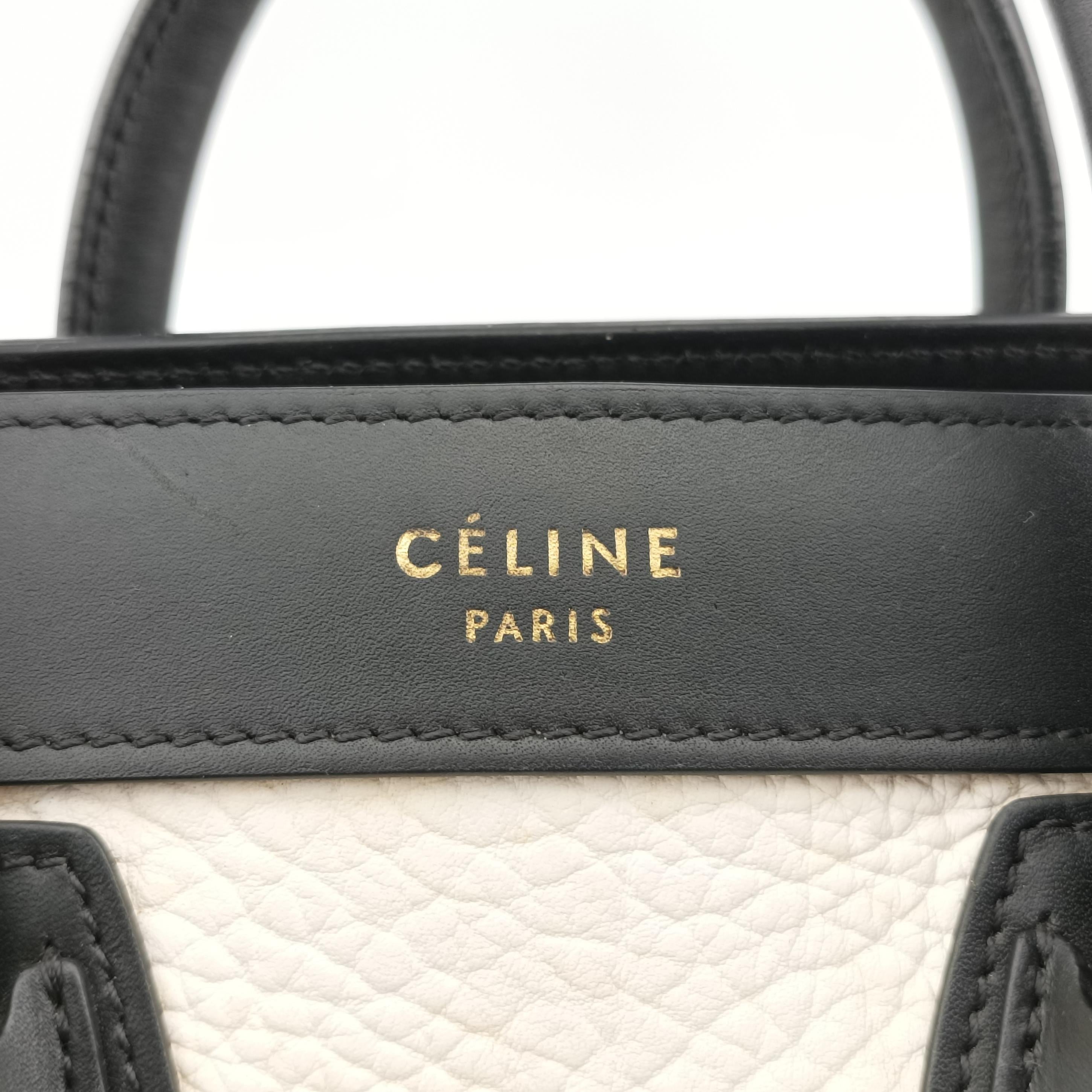 luggage nano shopper Brown x white x black Leather W-CE-3165ラゲージナノショッパー ブラウン×ホワイト×ブラック レザー W-CE-3165