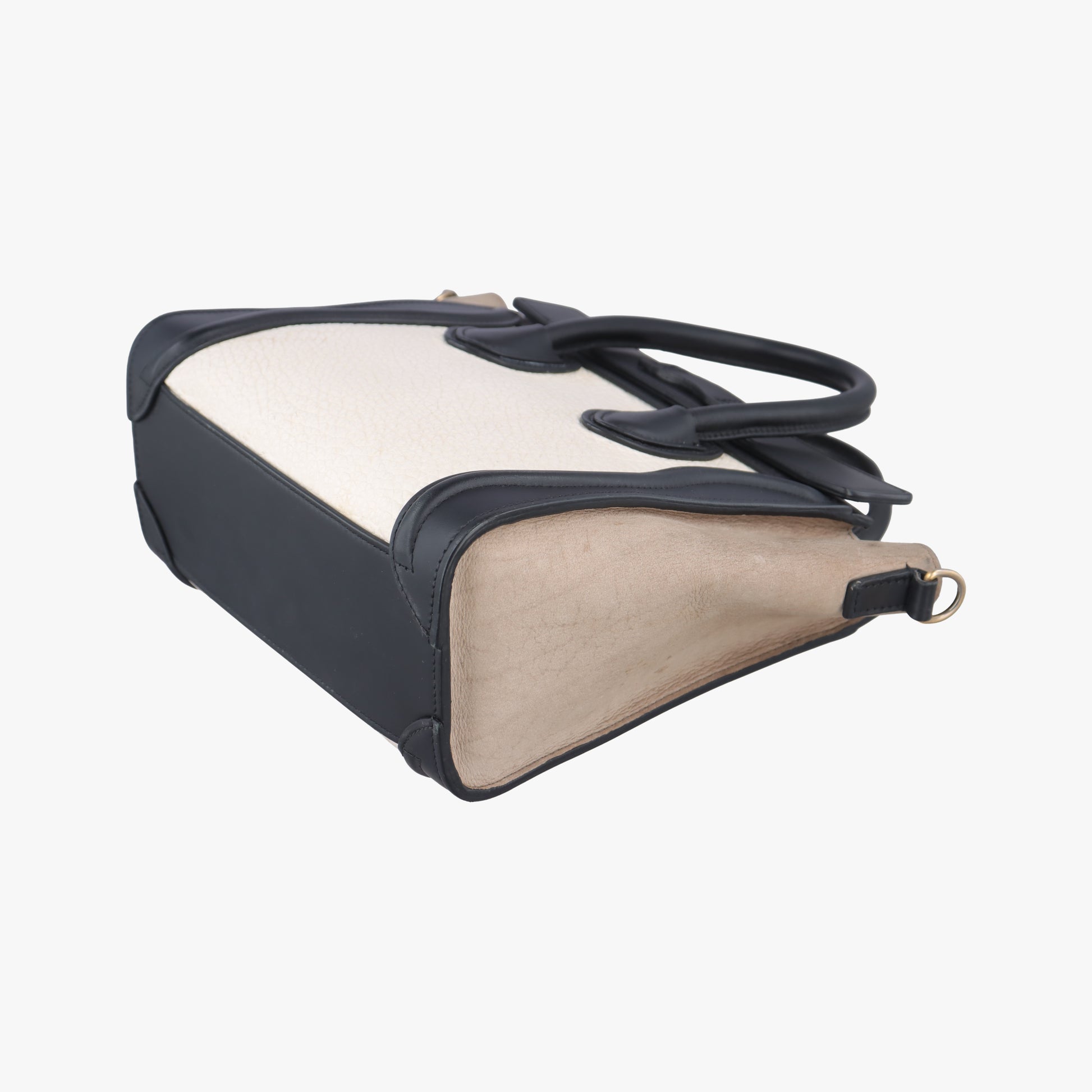 luggage nano shopper Brown x white x black Leather W-CE-3165ラゲージナノショッパー ブラウン×ホワイト×ブラック レザー W-CE-3165