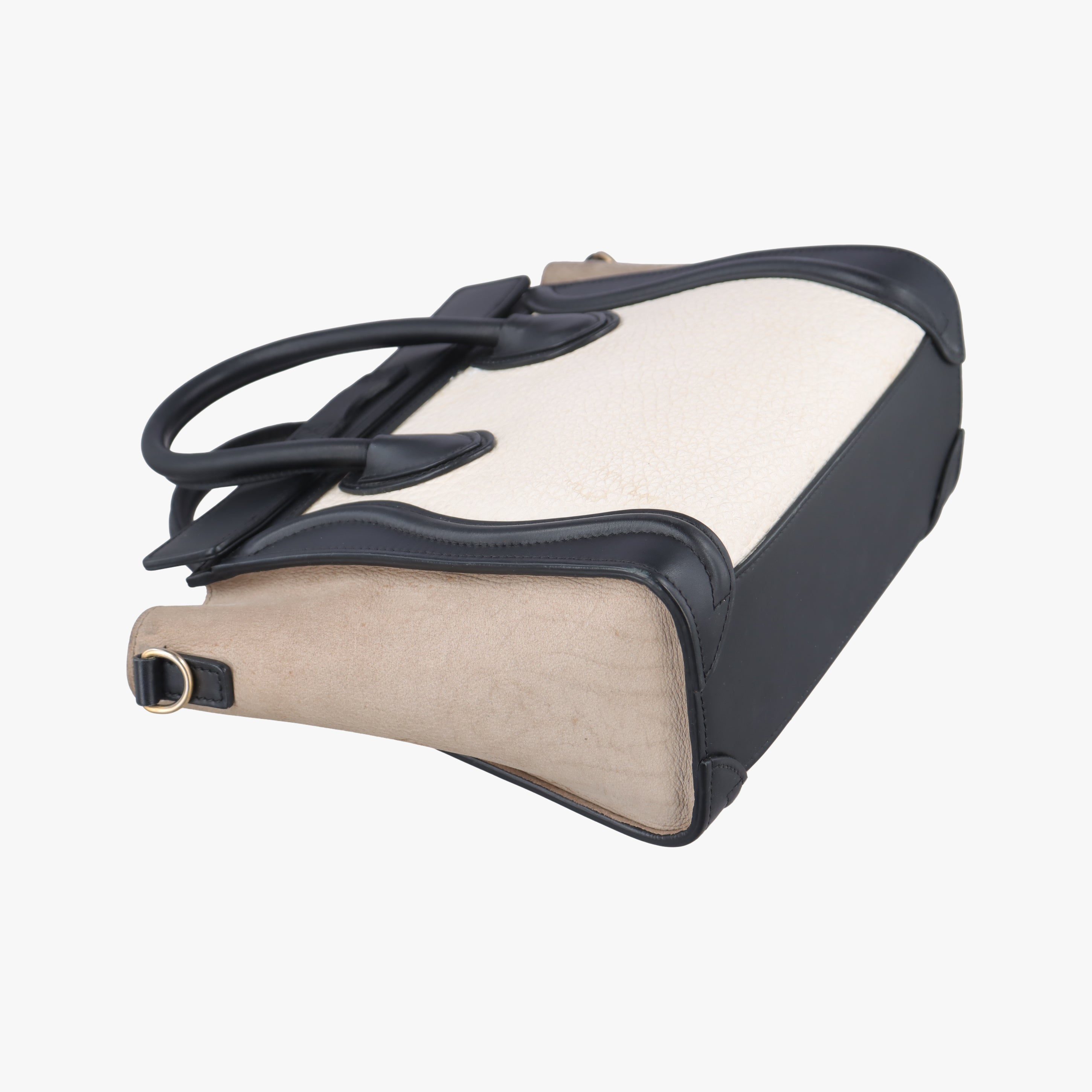 luggage nano shopper Brown x white x black Leather W-CE-3165ラゲージナノショッパー ブラウン×ホワイト×ブラック レザー W-CE-3165