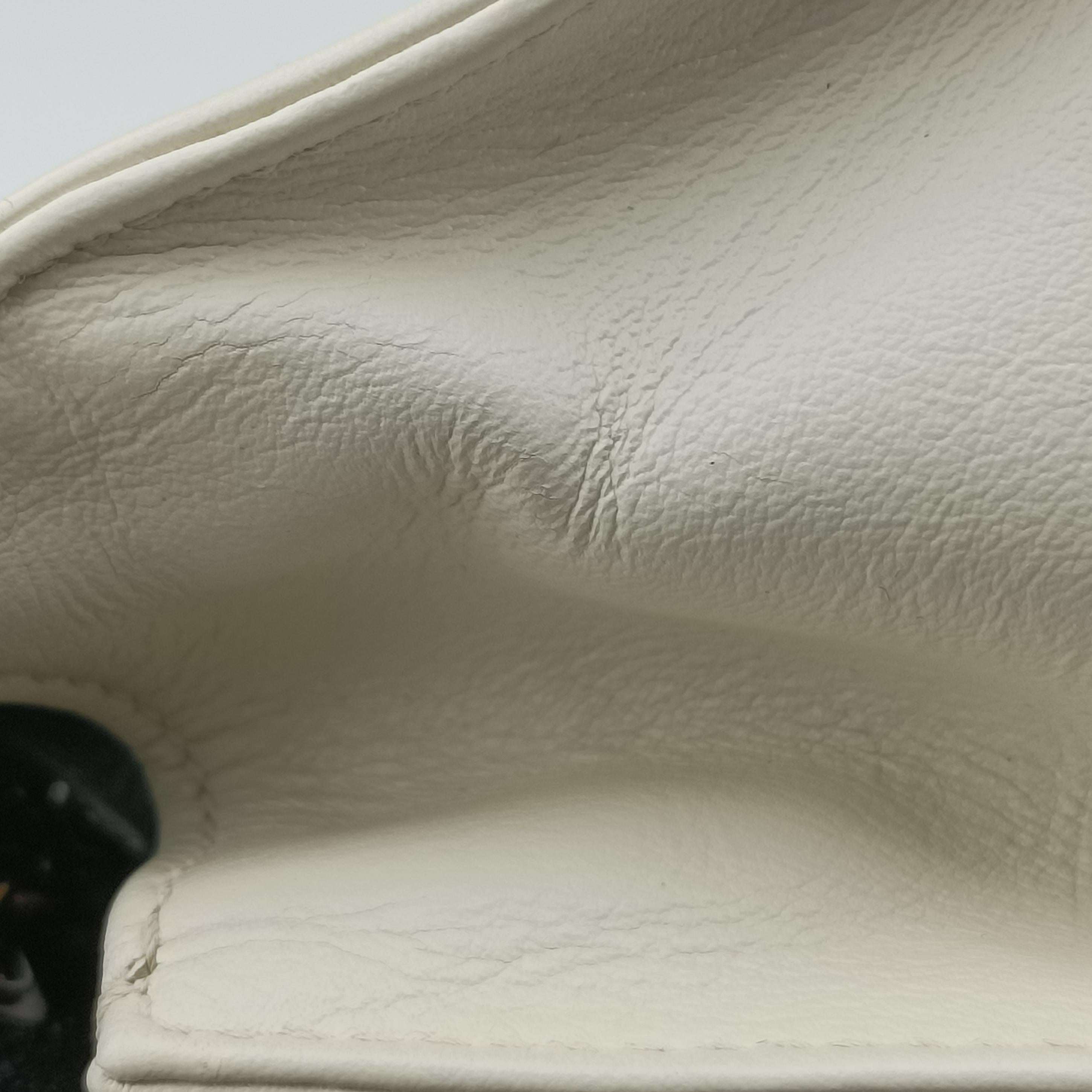 2.55 chain Black×white Leather A67500 177249052.55チェーン ブラック×ホワイト レザー A67500 17724905