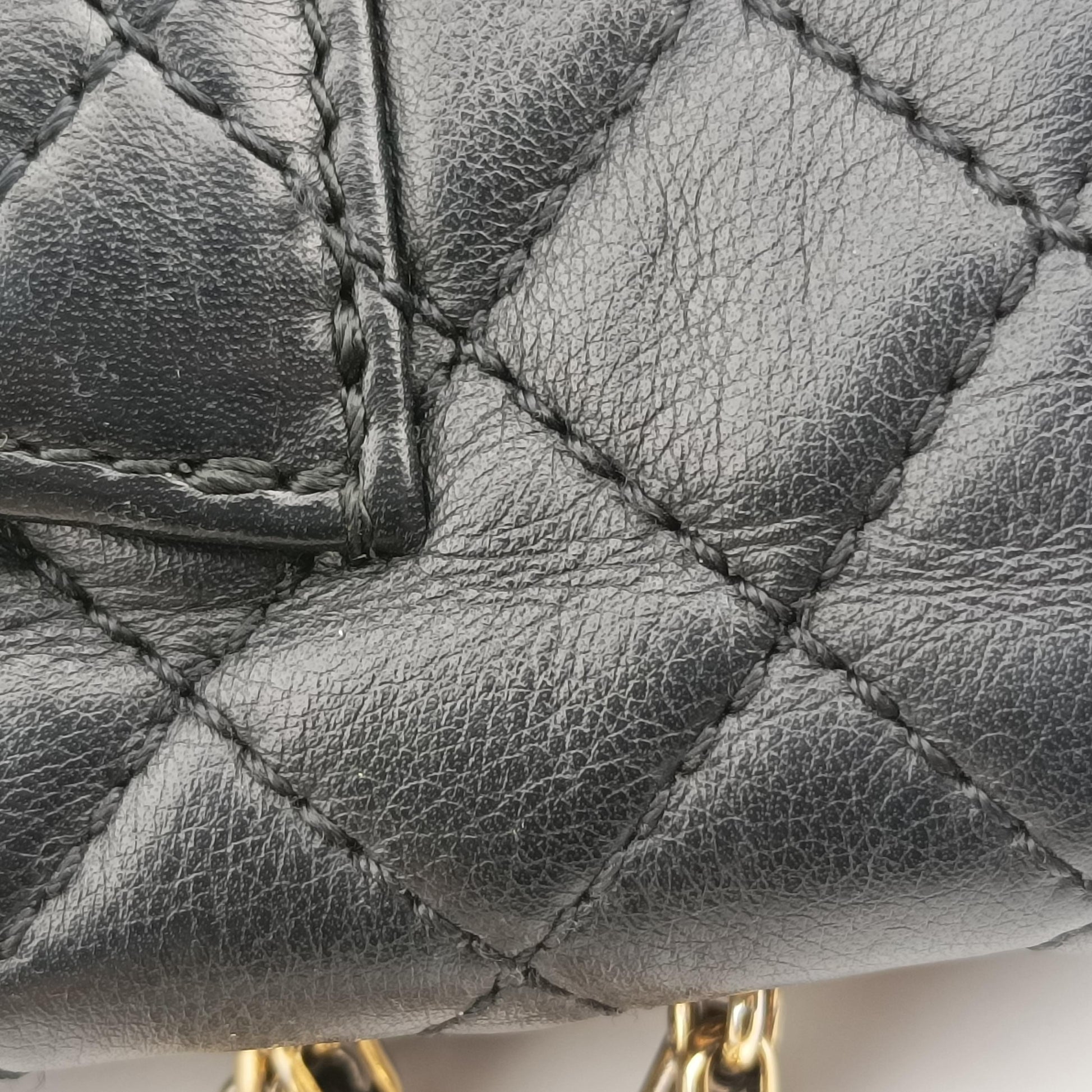 2.55 chain Black×white Leather A67500 177249052.55チェーン ブラック×ホワイト レザー A67500 17724905