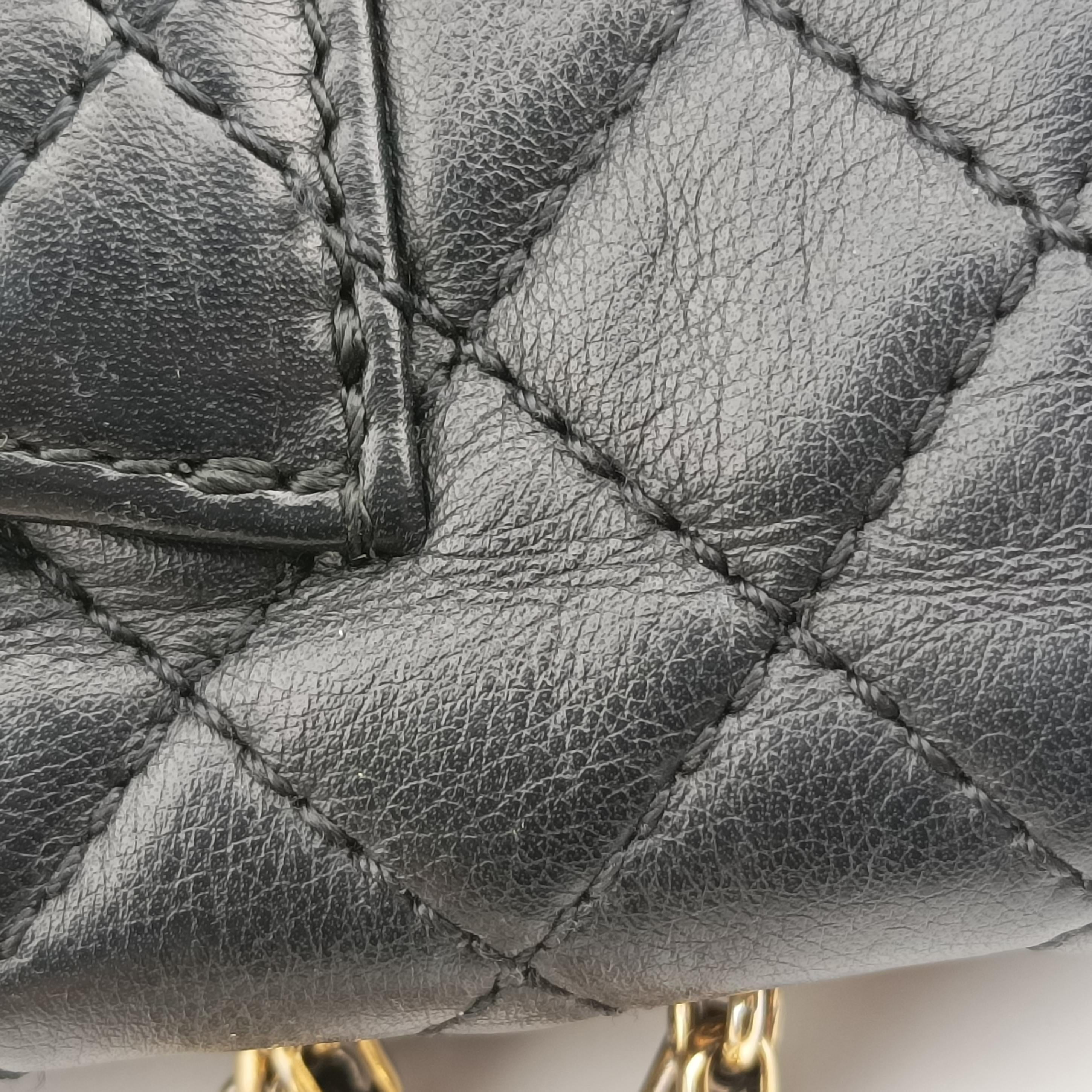 2.55 chain Black×white Leather A67500 177249052.55チェーン ブラック×ホワイト レザー A67500 17724905