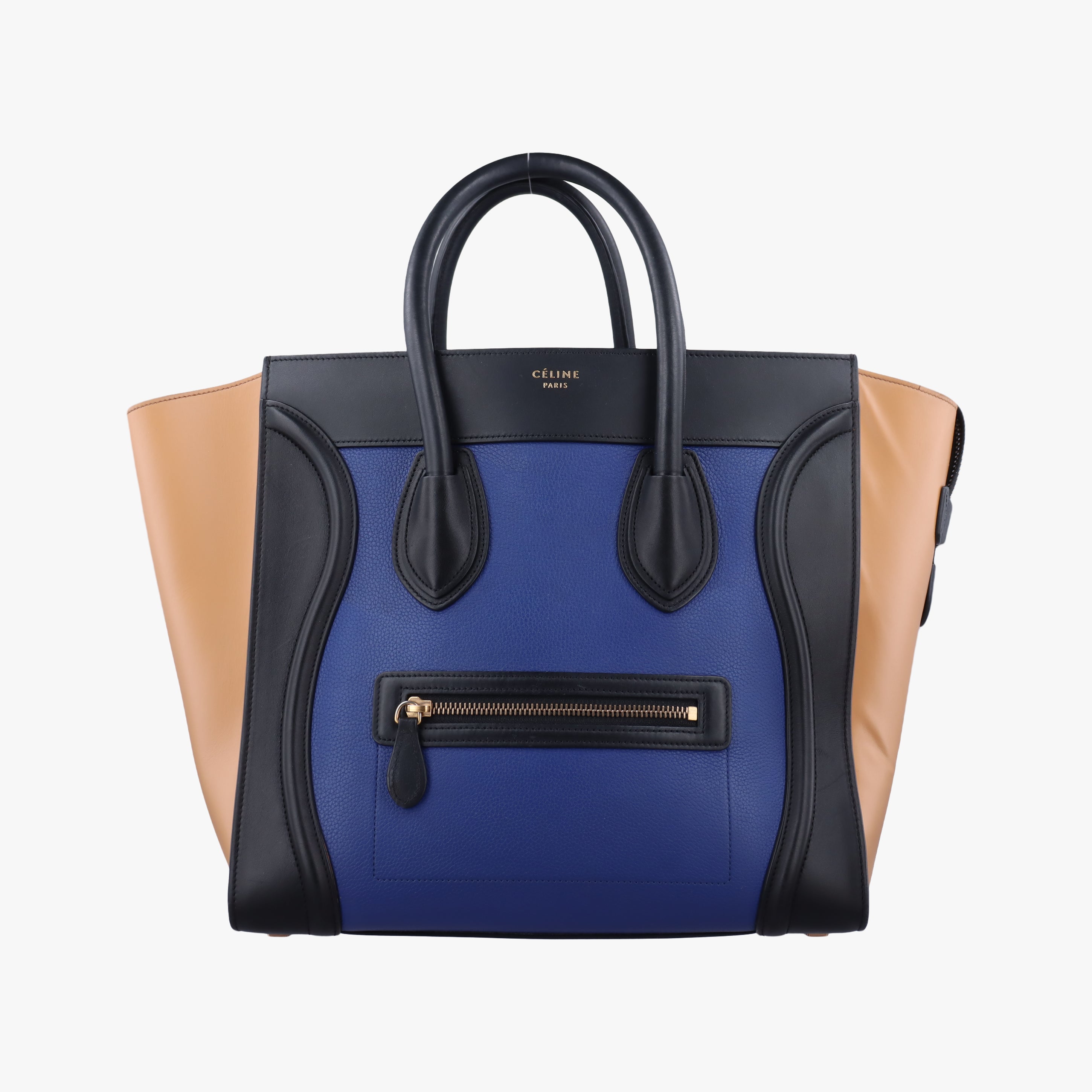 Luggage Mini Shopper Blue×Black×Beige Leather S-CU-4184ラゲージミニショッパー ブルー×ブラック×ベージュ レザー S-CU-4184