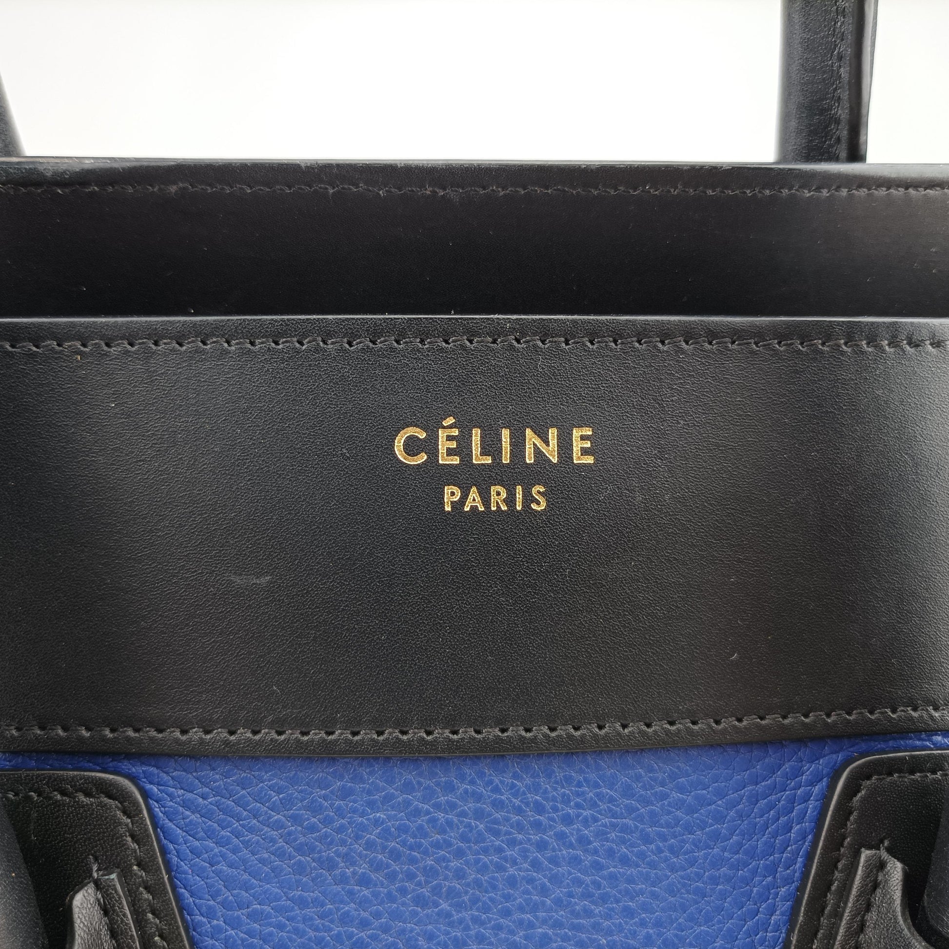 Luggage Mini Shopper Blue×Black×Beige Leather S-CU-4184ラゲージミニショッパー ブルー×ブラック×ベージュ レザー S-CU-4184