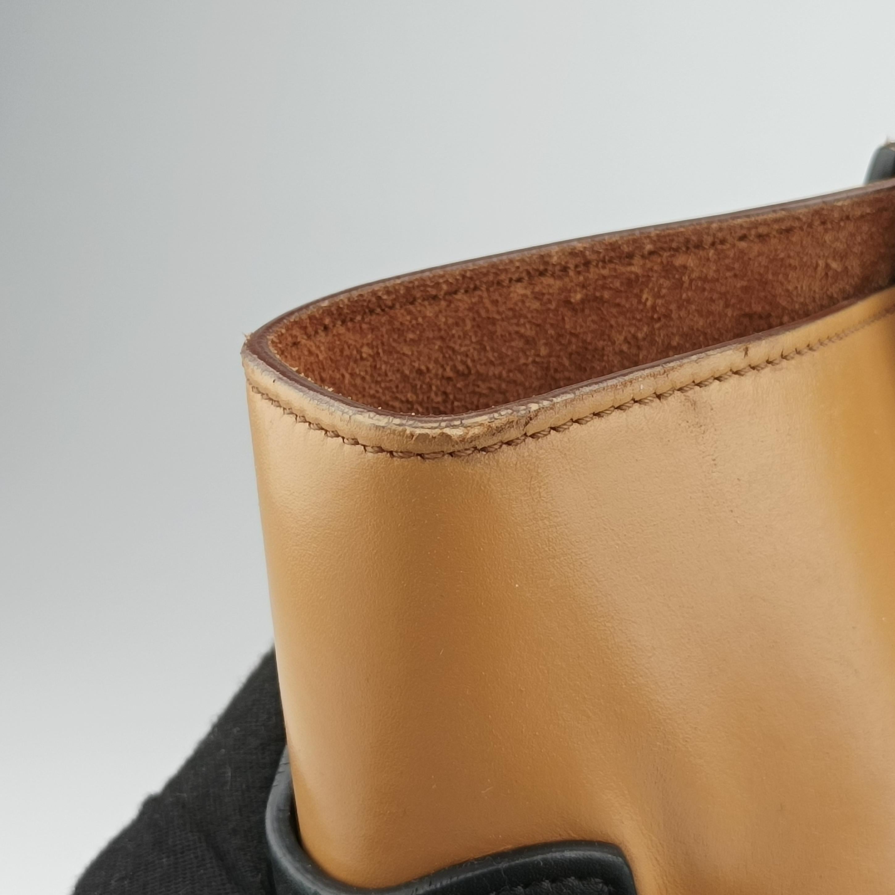 Luggage Mini Shopper Blue×Black×Beige Leather S-CU-4184ラゲージミニショッパー ブルー×ブラック×ベージュ レザー S-CU-4184