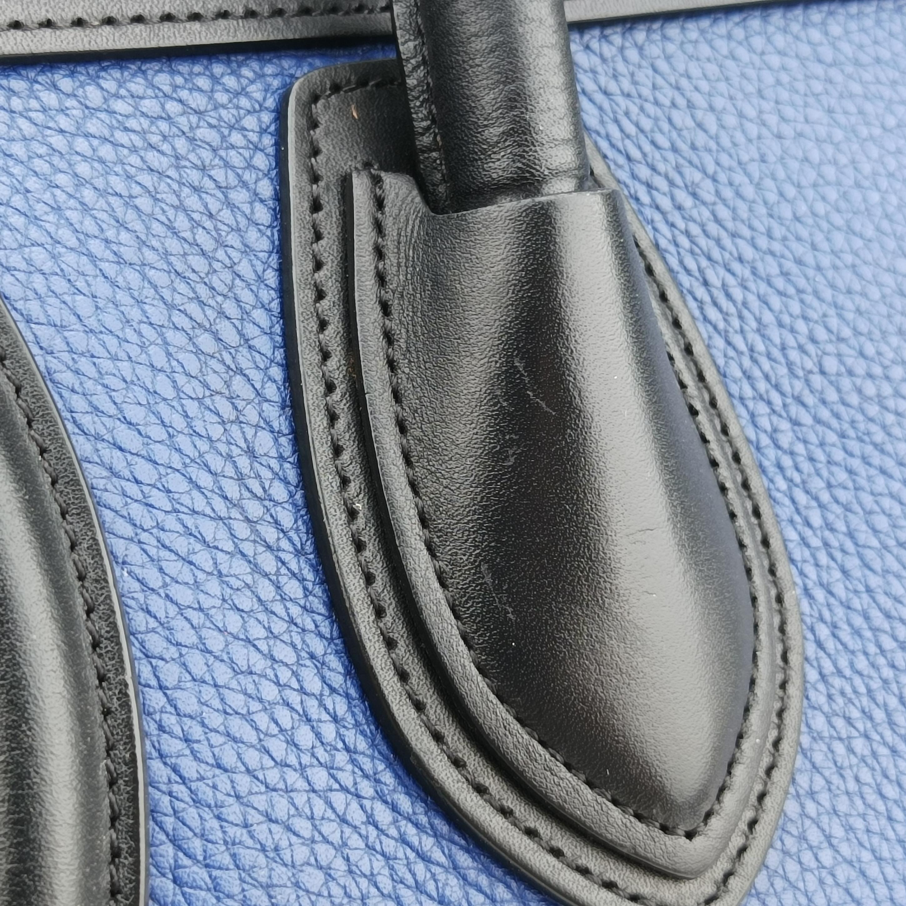 Luggage Mini Shopper Blue×Black×Beige Leather S-CU-4184ラゲージミニショッパー ブルー×ブラック×ベージュ レザー S-CU-4184