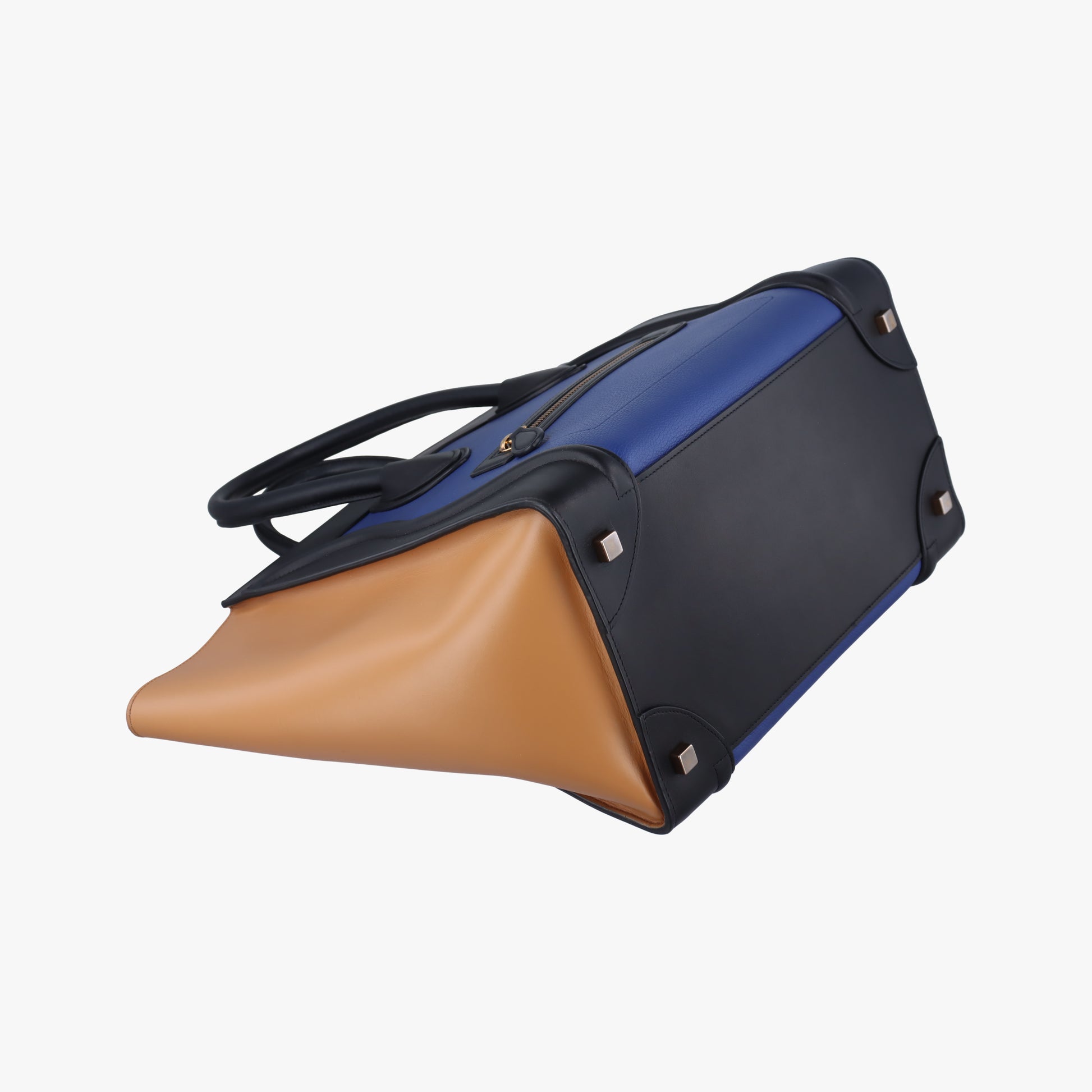 Luggage Mini Shopper Blue×Black×Beige Leather S-CU-4184ラゲージミニショッパー ブルー×ブラック×ベージュ レザー S-CU-4184