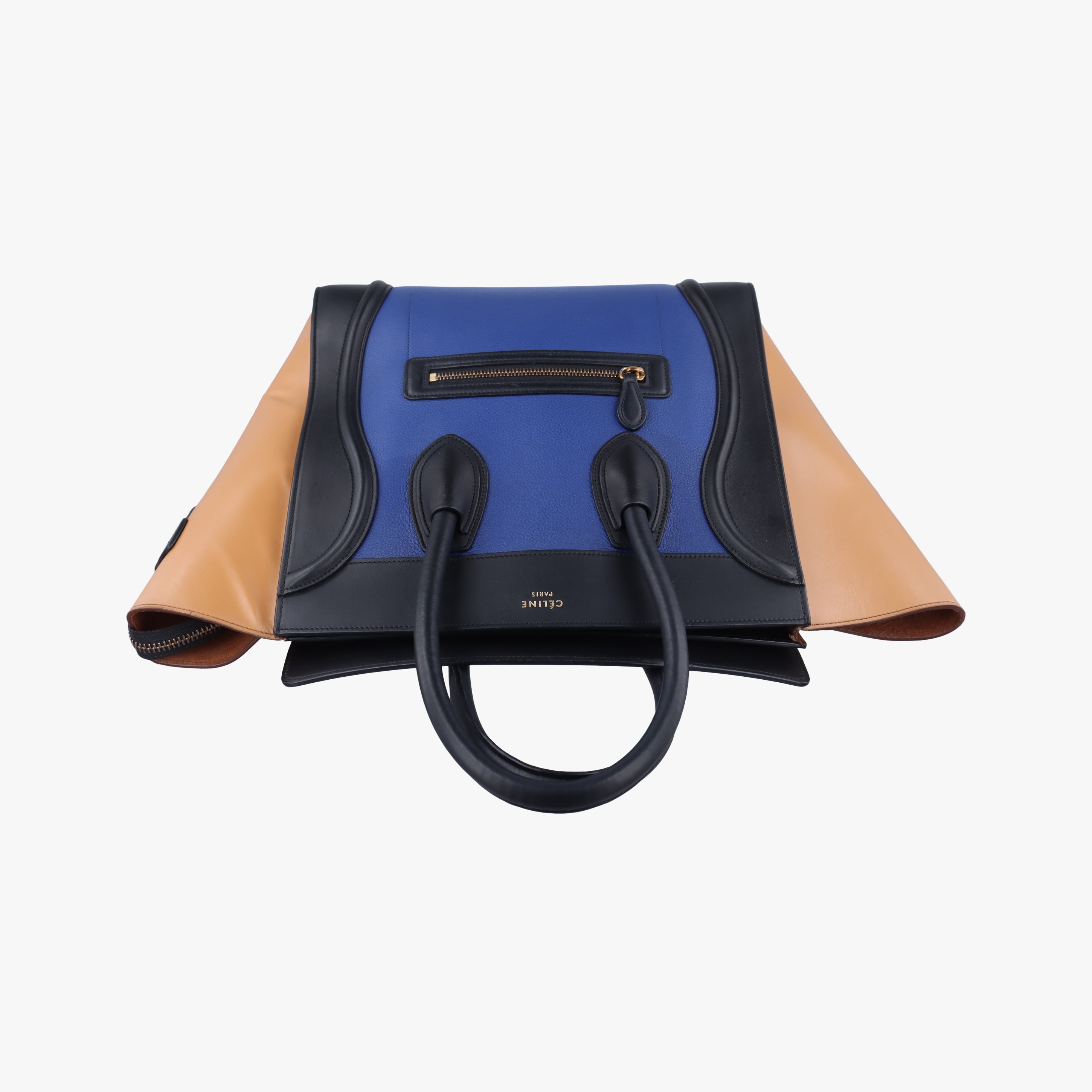 Luggage Mini Shopper Blue×Black×Beige Leather S-CU-4184ラゲージミニショッパー ブルー×ブラック×ベージュ レザー S-CU-4184