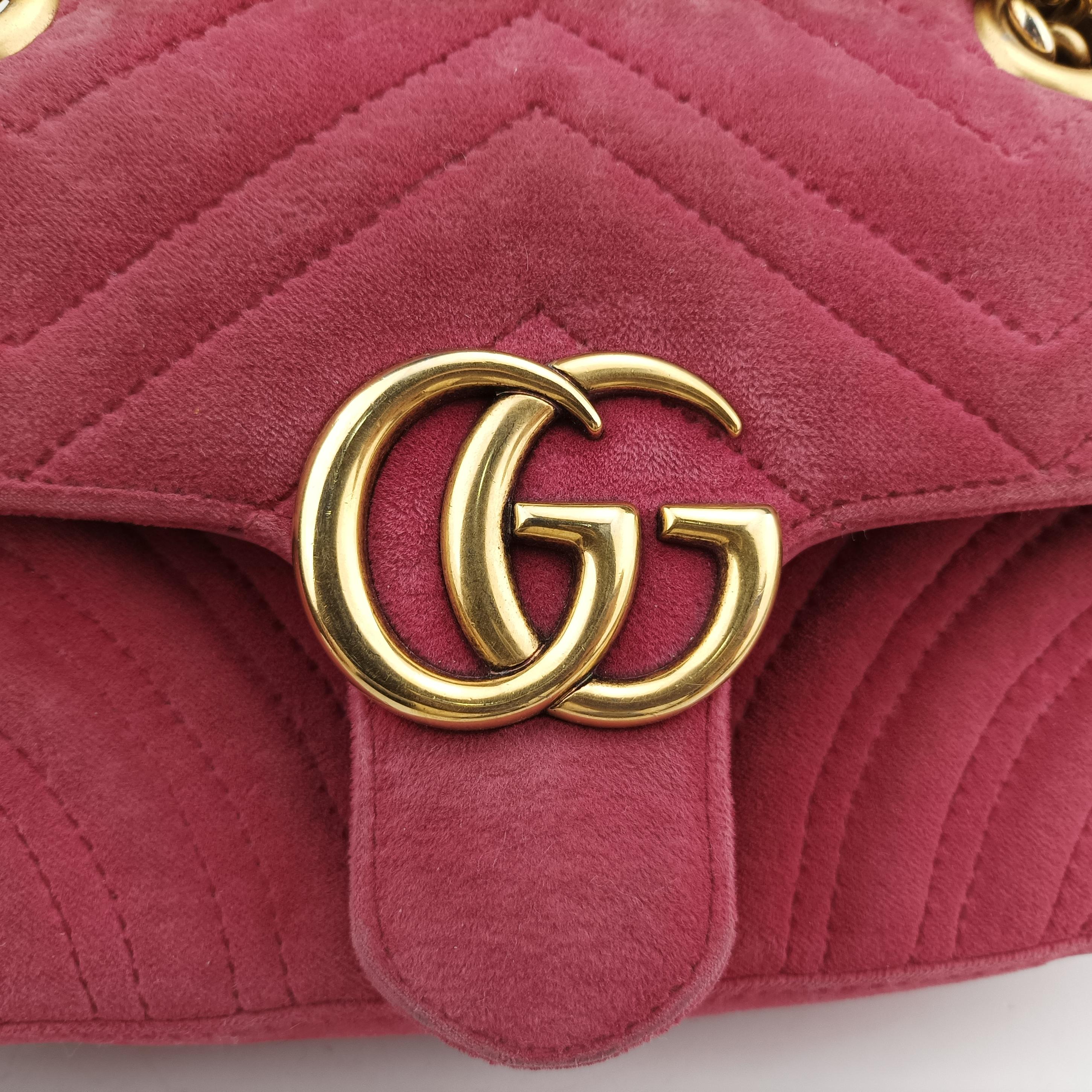 GG Marmont Pink velour 446744 A022312611GGマーモント ピンク ベロア 446744 A022312611