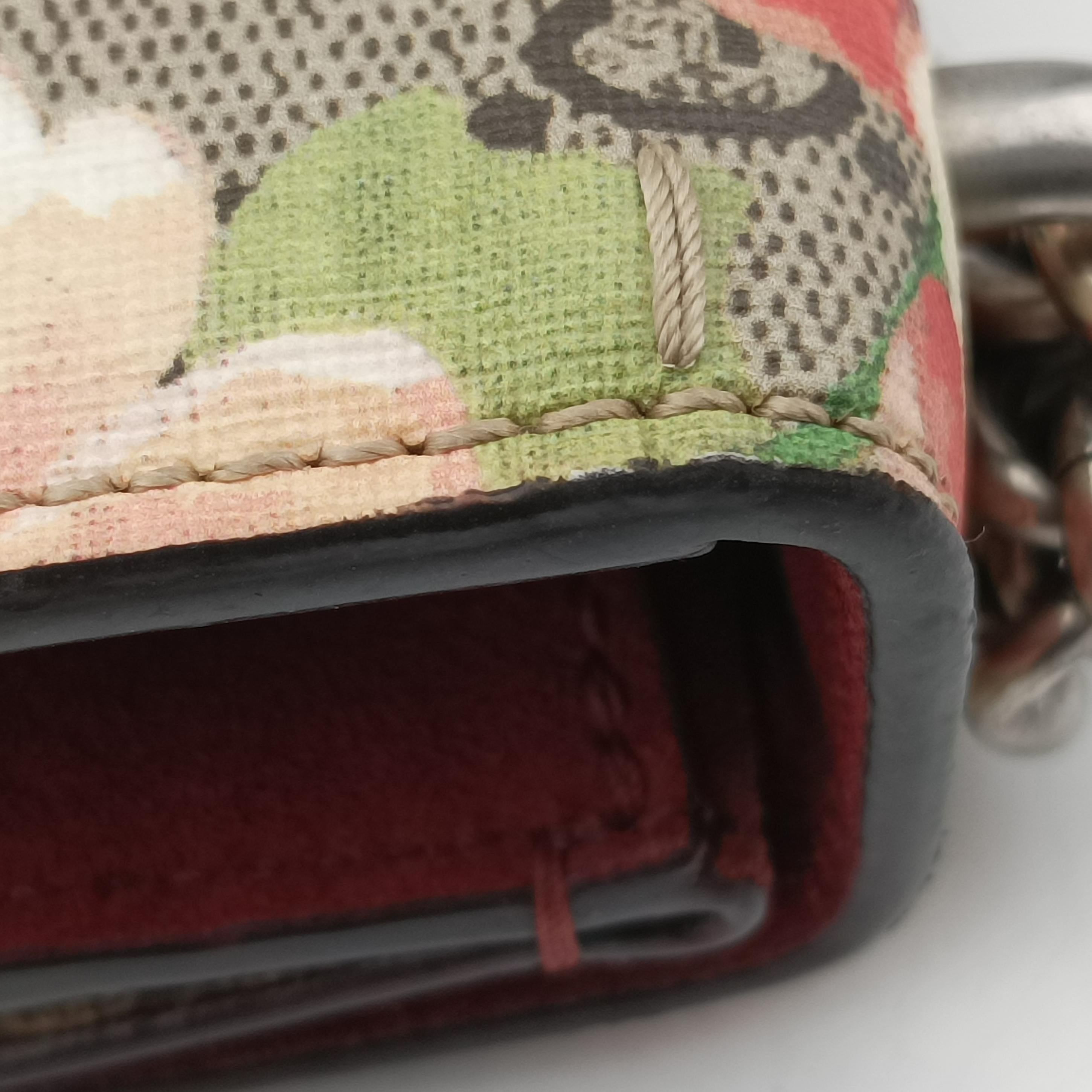 Dionysus beige×red×multicolor PVC coated canvas 421970 G025238917ディオニュソス ベージュ×レッド×マルチカラー PVCコーティングキャンバス 421970 G025238917