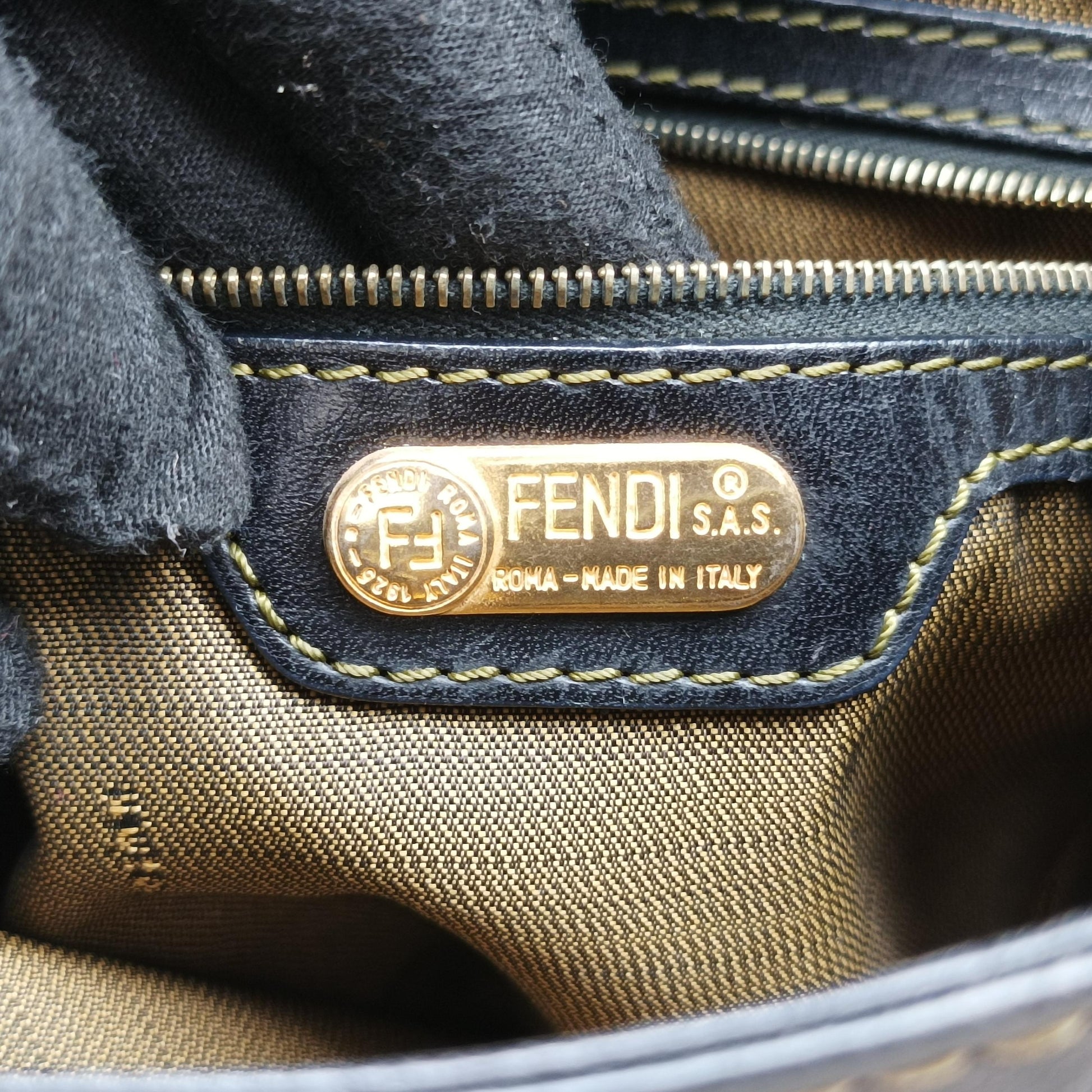 Zucca pattern Mamma Bucket Brown canvas x leather 15081 4 15081/0 8ズッカ柄 マンマバケット ブラウン キャンバス×レザー 15081 4 15081/0 8