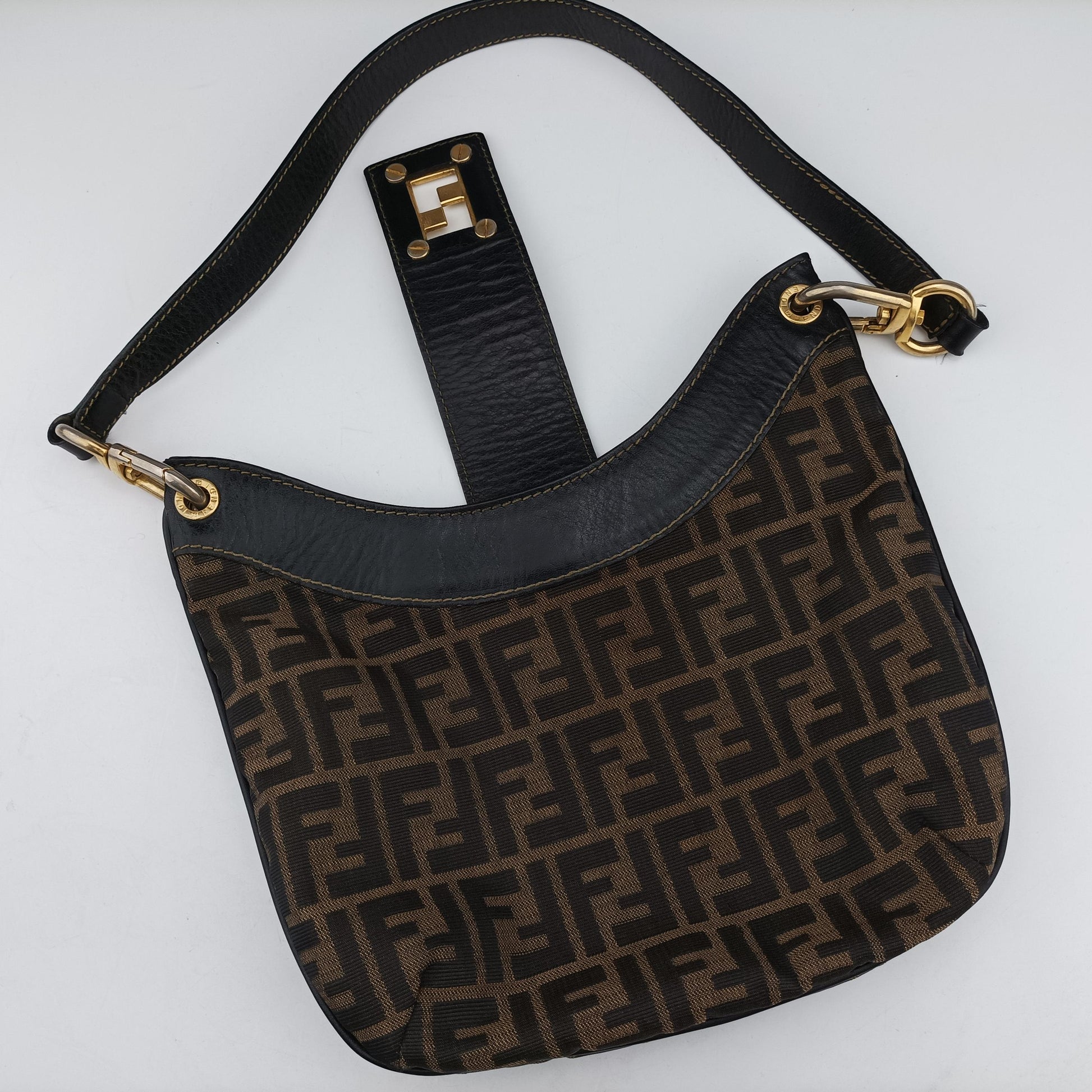 Zucca pattern Mamma Bucket Brown canvas x leather 15081 4 15081/0 8ズッカ柄 マンマバケット ブラウン キャンバス×レザー 15081 4 15081/0 8