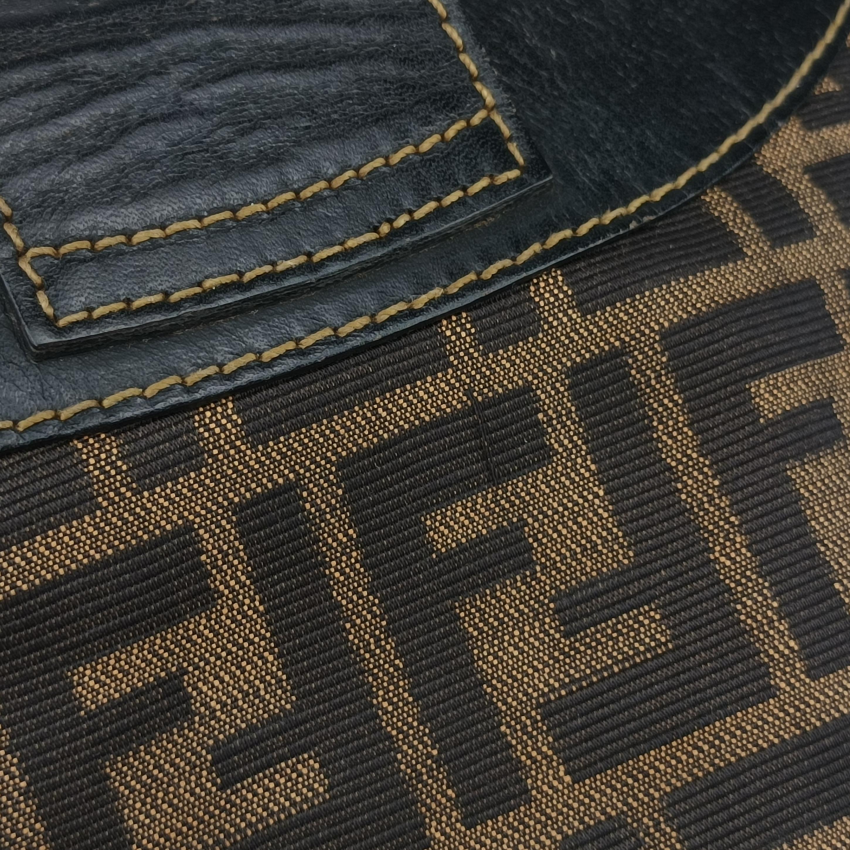 Zucca pattern Mamma Bucket Brown canvas x leather 15081 4 15081/0 8ズッカ柄 マンマバケット ブラウン キャンバス×レザー 15081 4 15081/0 8