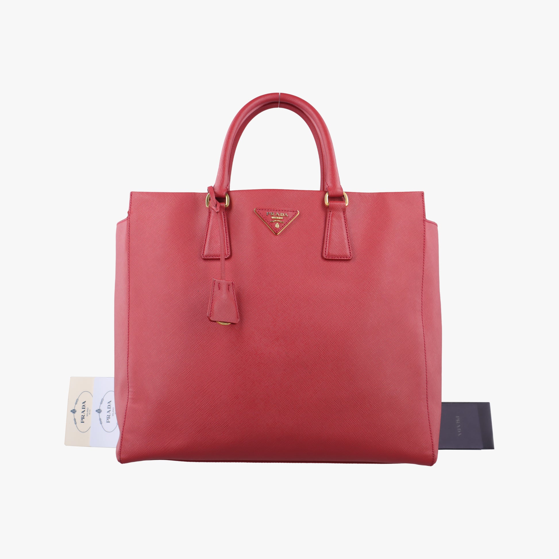 Triangle logo Red SAFFIANO Leather 208三角ロゴ レッド サフィアーノレザー 208