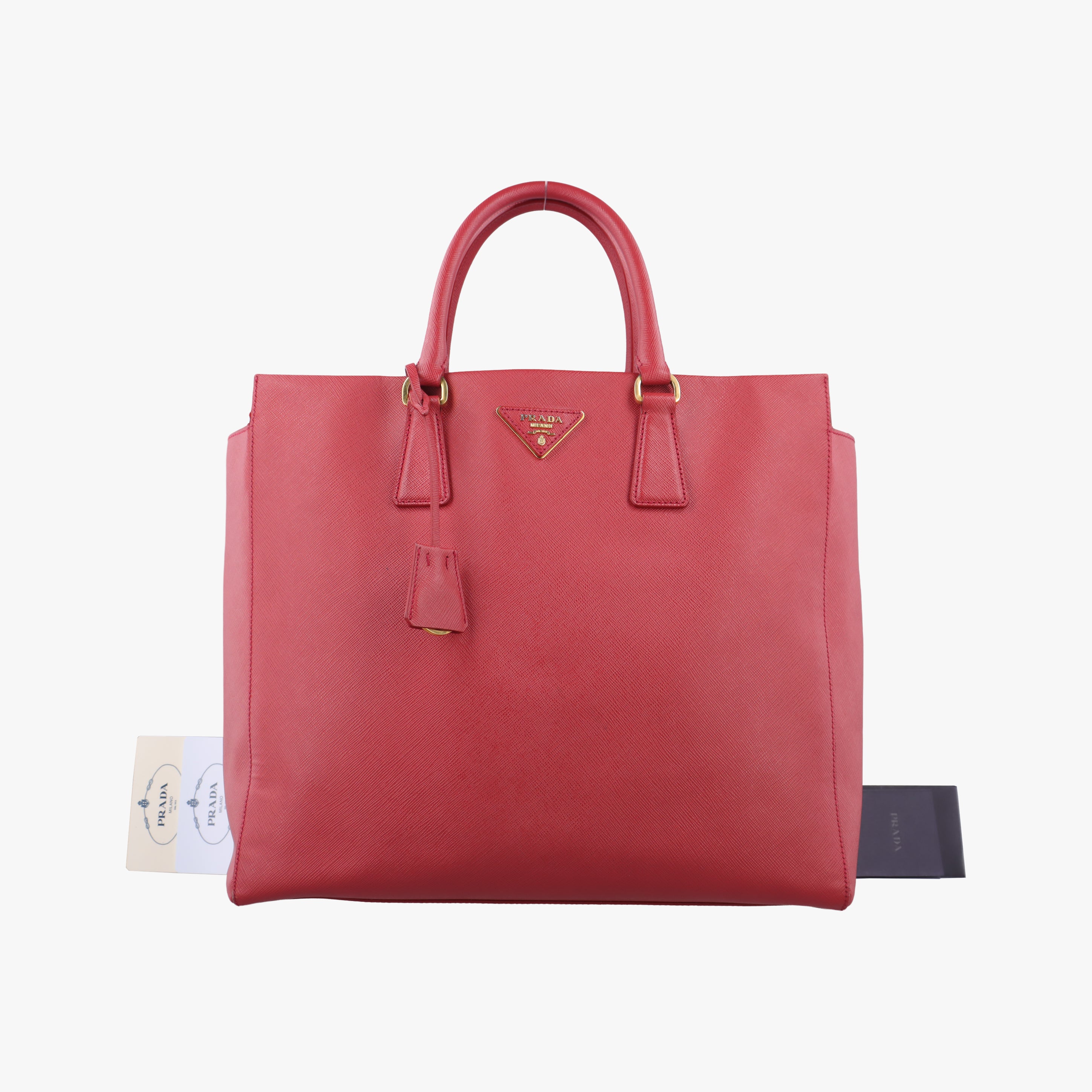 Triangle logo Red SAFFIANO Leather 208三角ロゴ レッド サフィアーノレザー 208