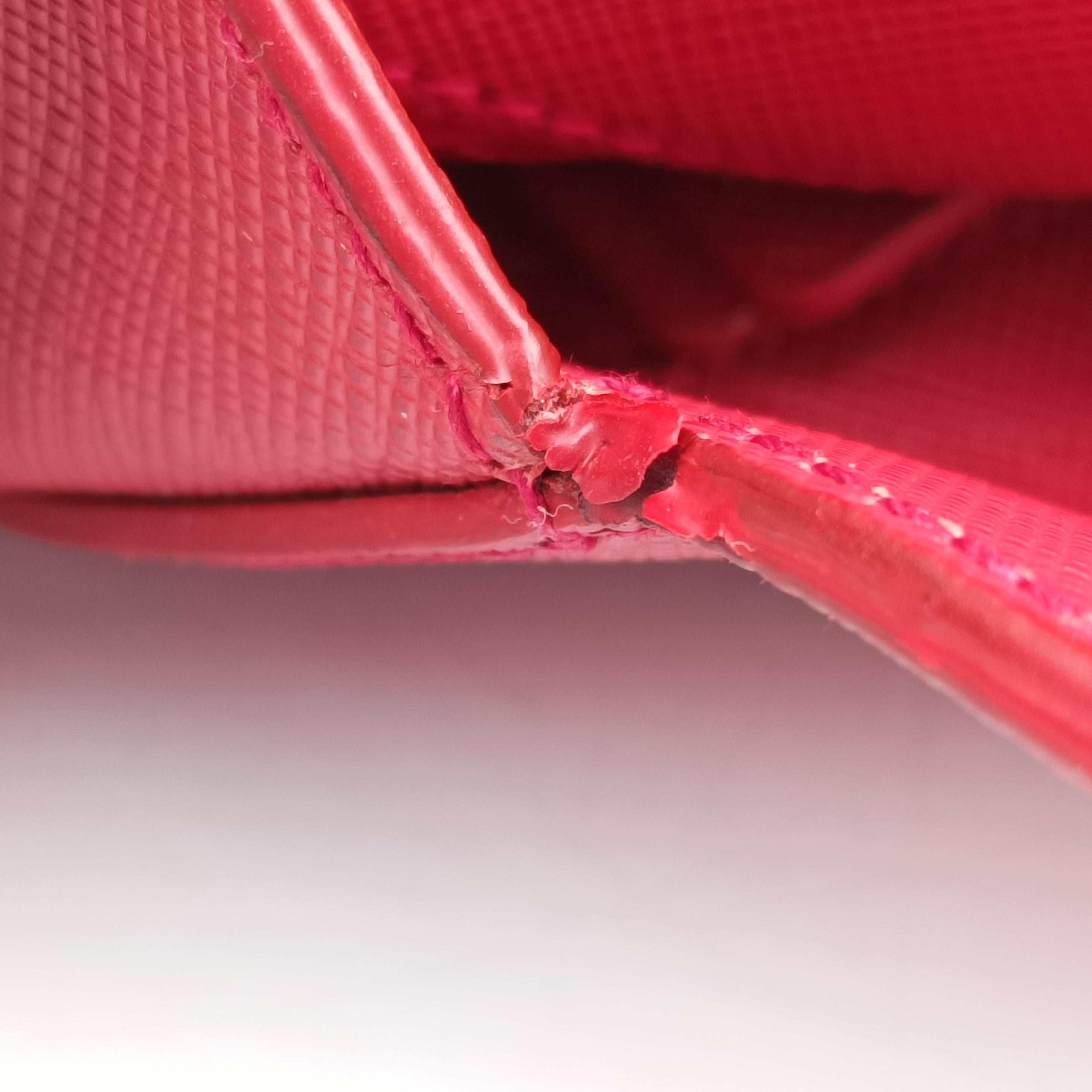 Triangle logo Red SAFFIANO Leather 208三角ロゴ レッド サフィアーノレザー 208