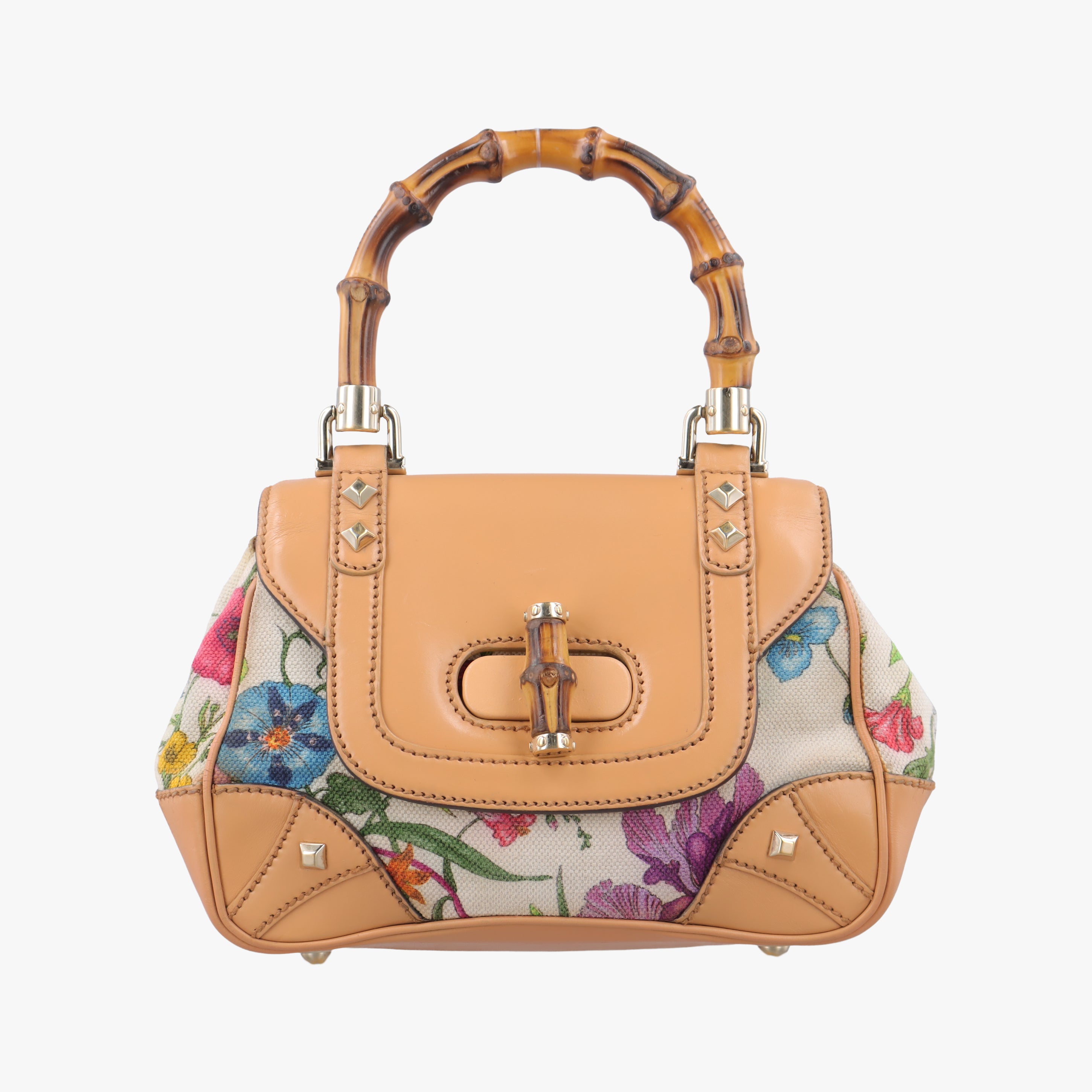 Bamboo Flora Multicolour canvas x leather 137368 バンブー フローラ マルチカラー キャンバス×レザー 137368 