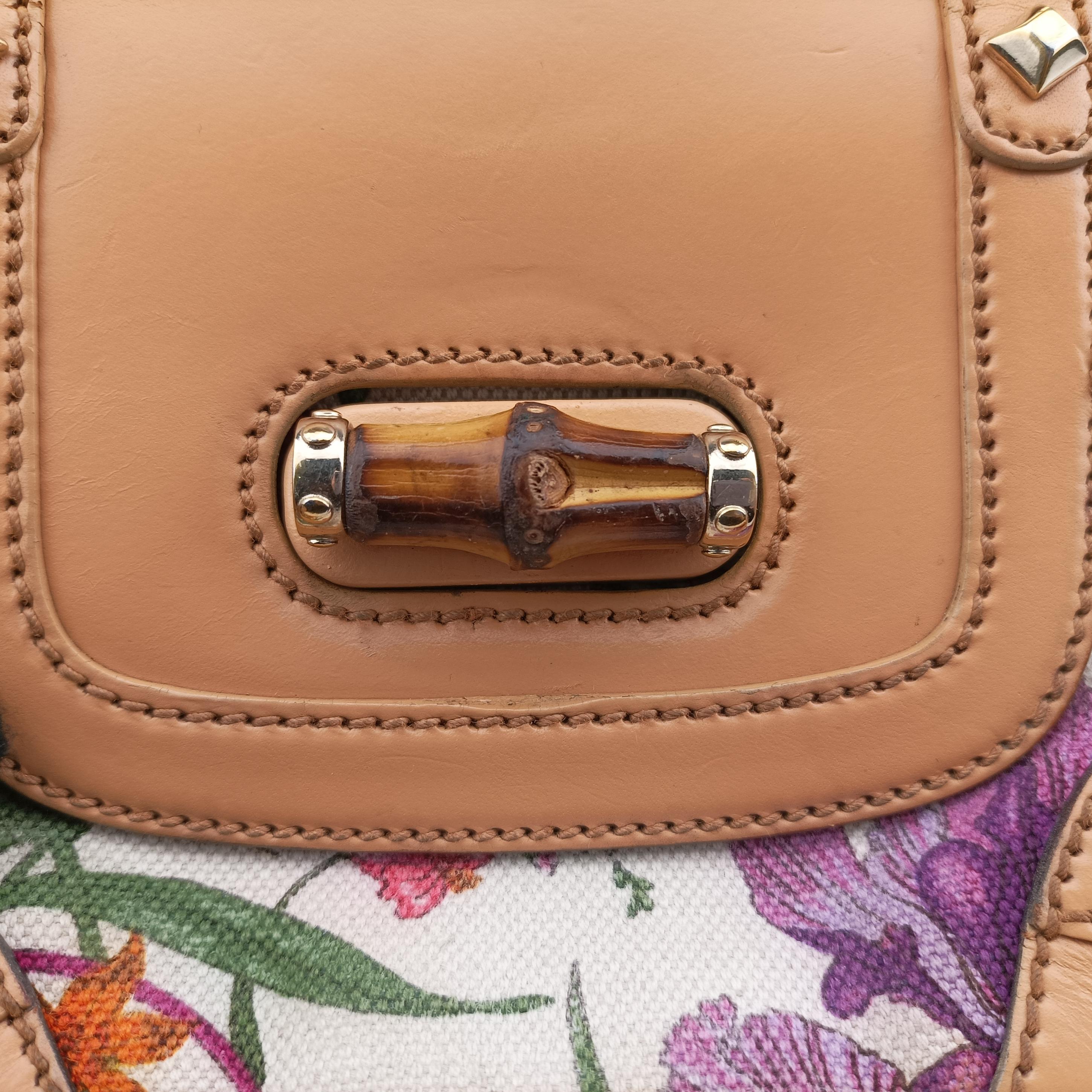 Bamboo Flora Multicolour canvas x leather 137368 バンブー フローラ マルチカラー キャンバス×レザー 137368 