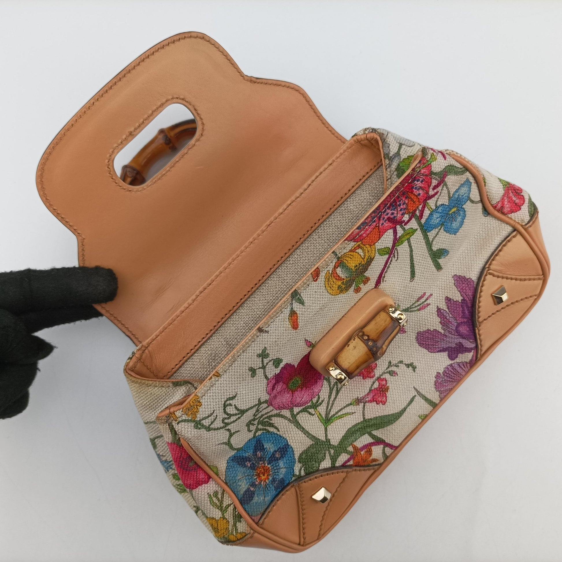 Bamboo Flora Multicolour canvas x leather 137368 バンブー フローラ マルチカラー キャンバス×レザー 137368 