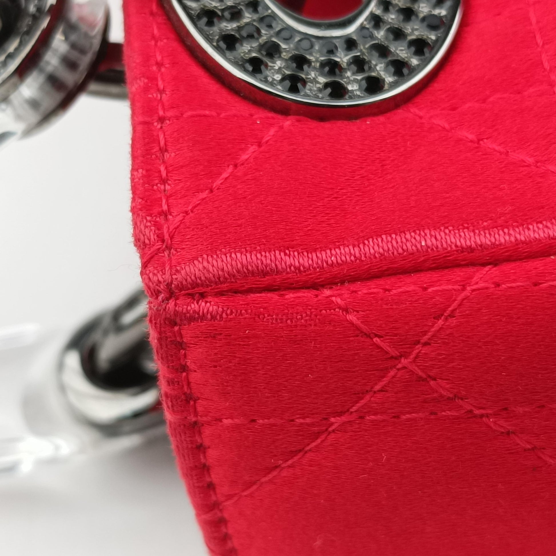 Lady Dior Red silk MA-0929レディディオール レッド シルク MA-0929