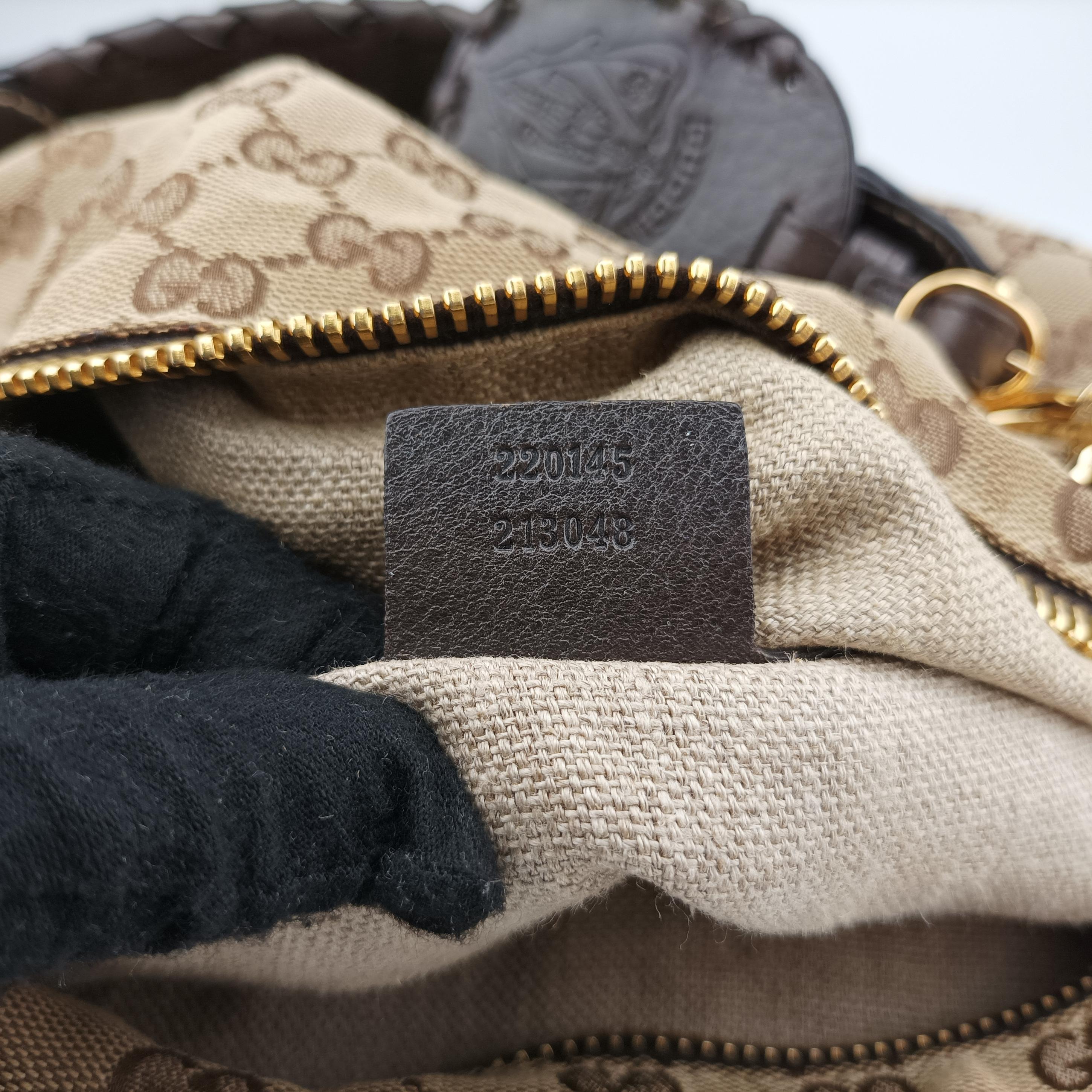 Monogram GG Brown Leather x canvas 220145 I4460468モノグラムジージー ブラウン レザー×キャンバス 220145 I4460468