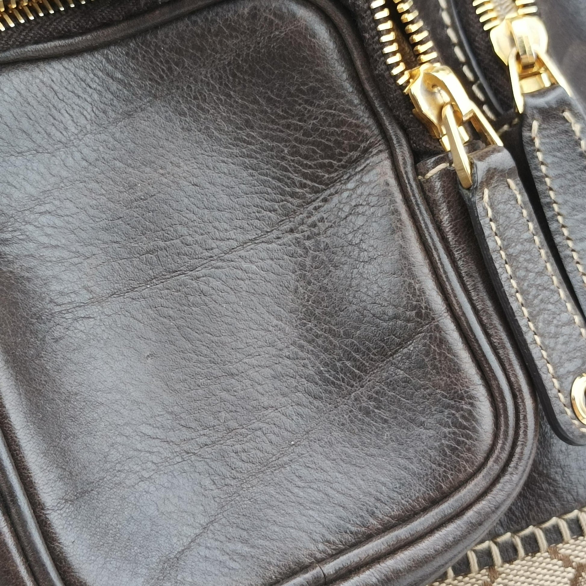 Monogram GG Brown Leather x canvas 220145 I4460468モノグラムジージー ブラウン レザー×キャンバス 220145 I4460468