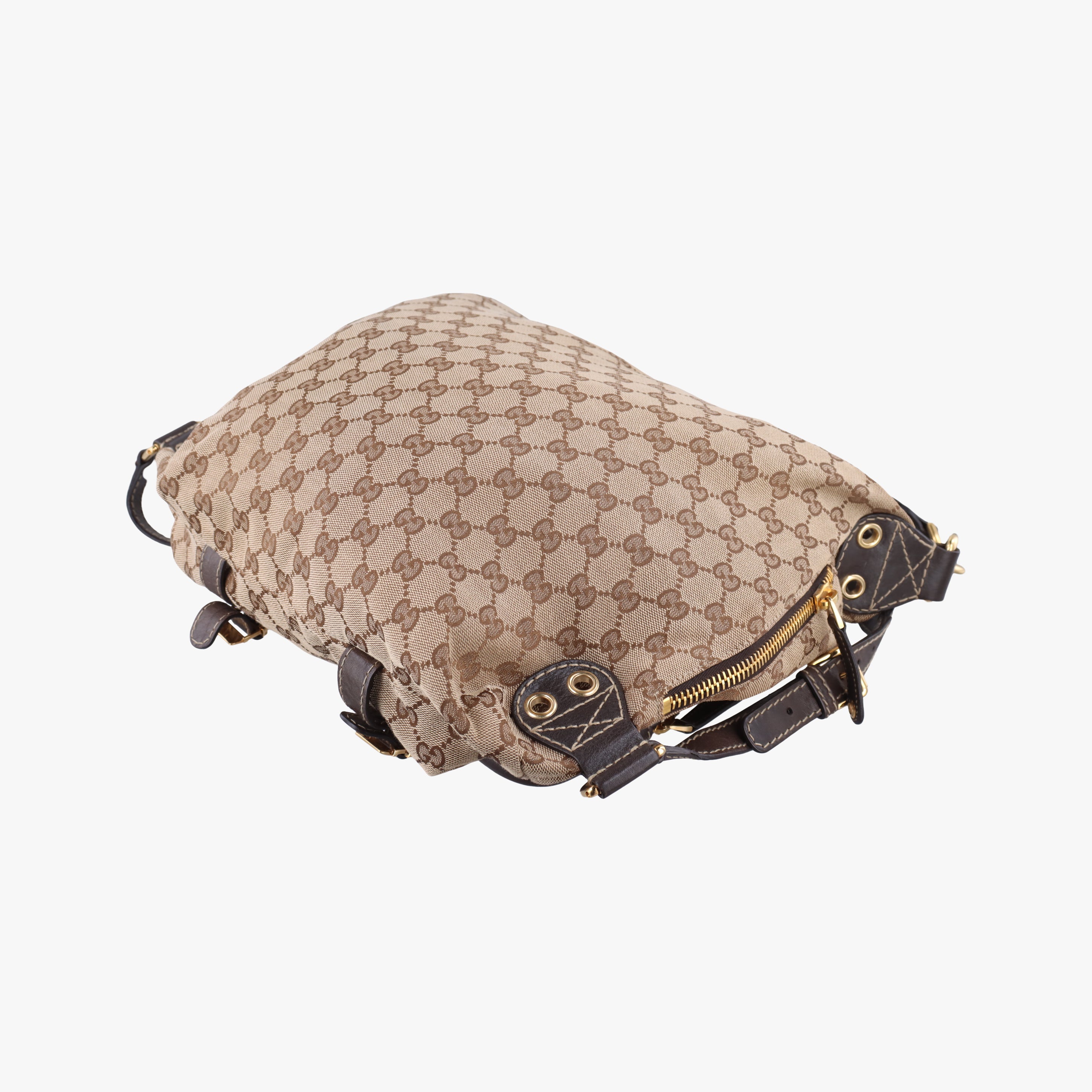 Monogram GG Brown Leather x canvas 220145 I4460468モノグラムジージー ブラウン レザー×キャンバス 220145 I4460468