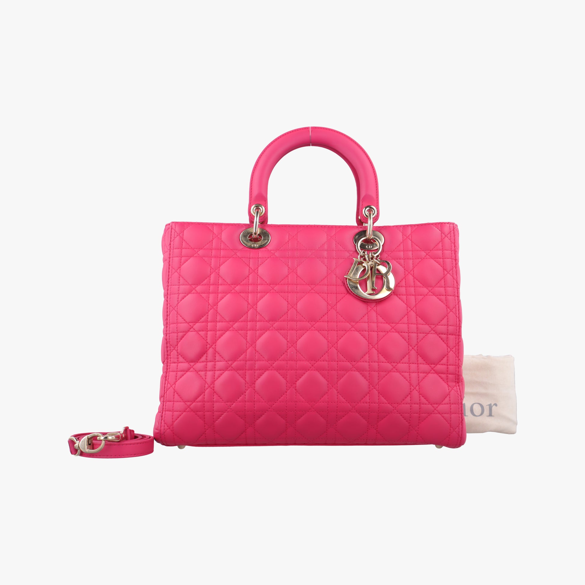 Lady Dior Rose lambskin 18-MA-0124レディディオール ローズ レッド ラムスキン 18-MA-0124