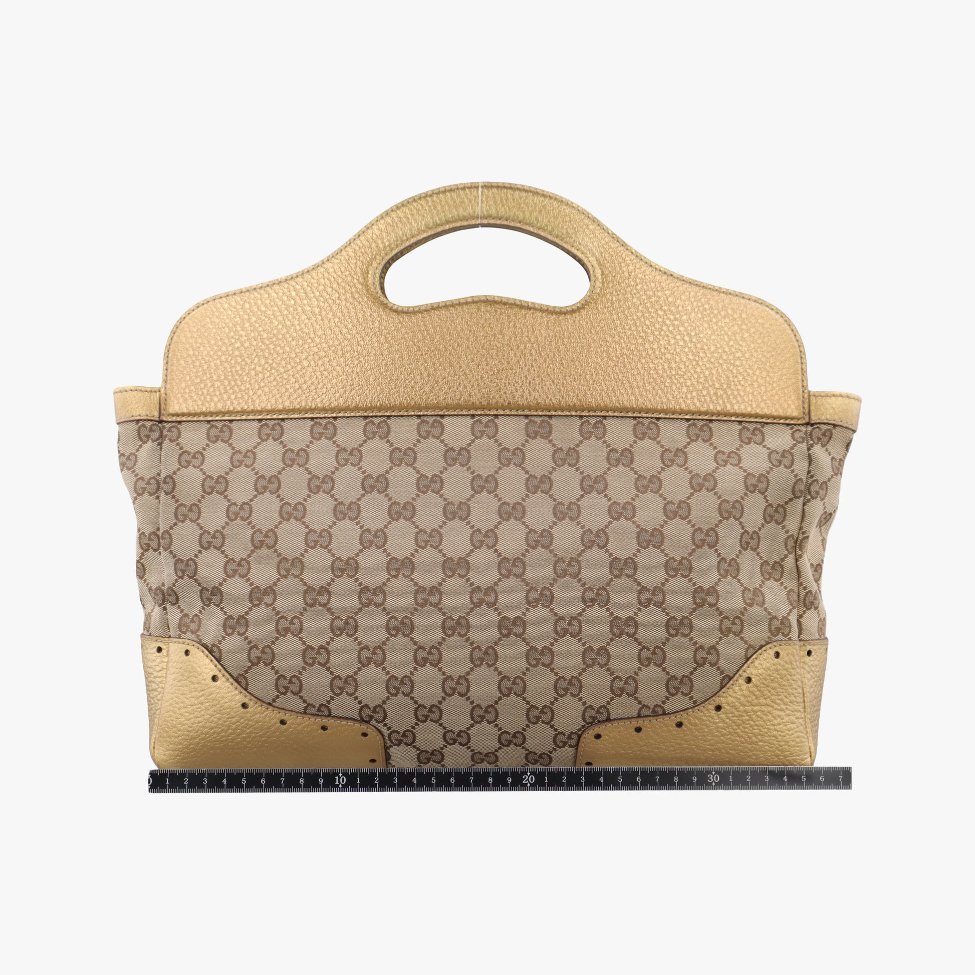 Punch Handle tote Golden×beige Leather x canvas 145787 パンチハンドルトート ゴールド×ベージュ レザー×キャンバス 145787 