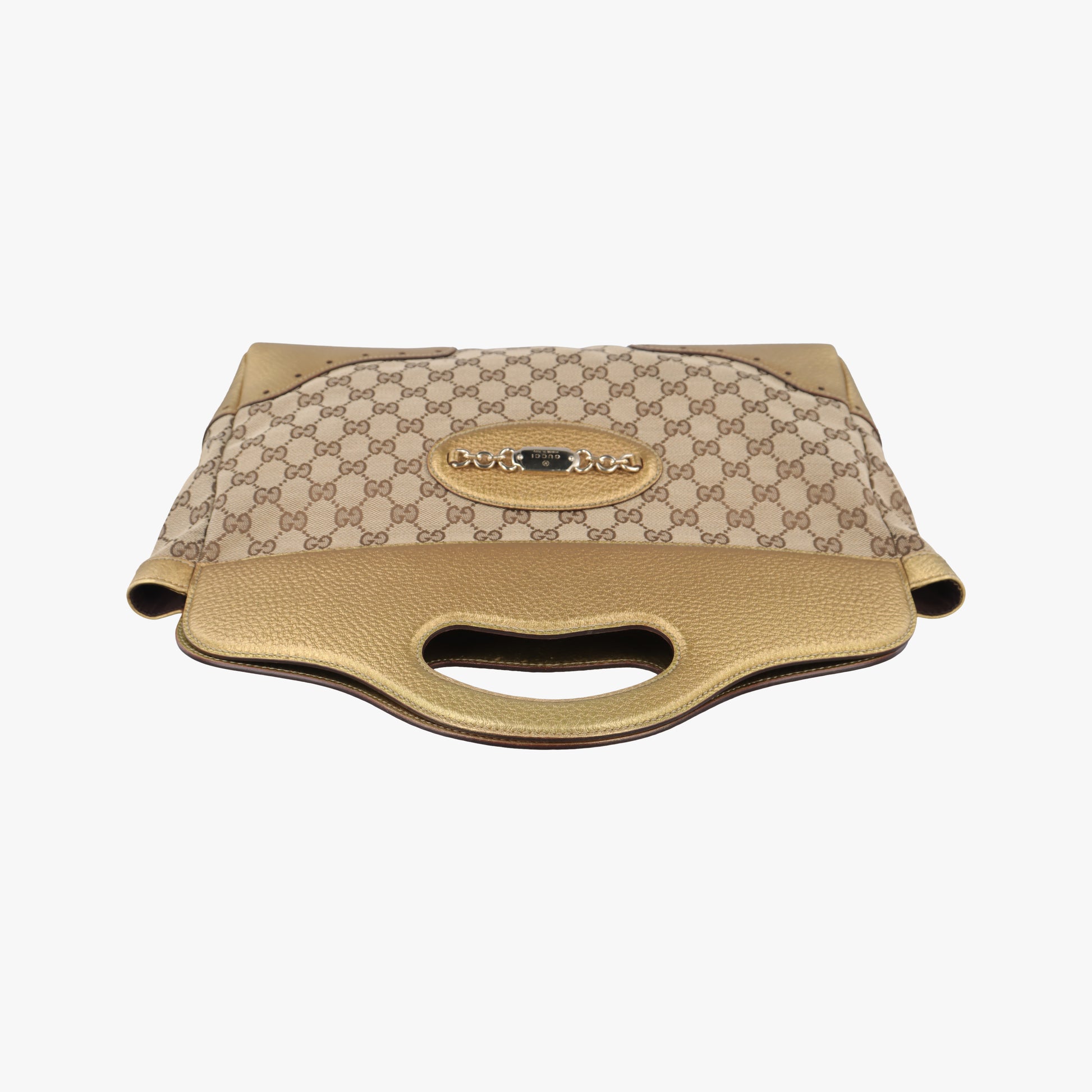 Punch Handle tote Golden×beige Leather x canvas 145787 パンチハンドルトート ゴールド×ベージュ レザー×キャンバス 145787 