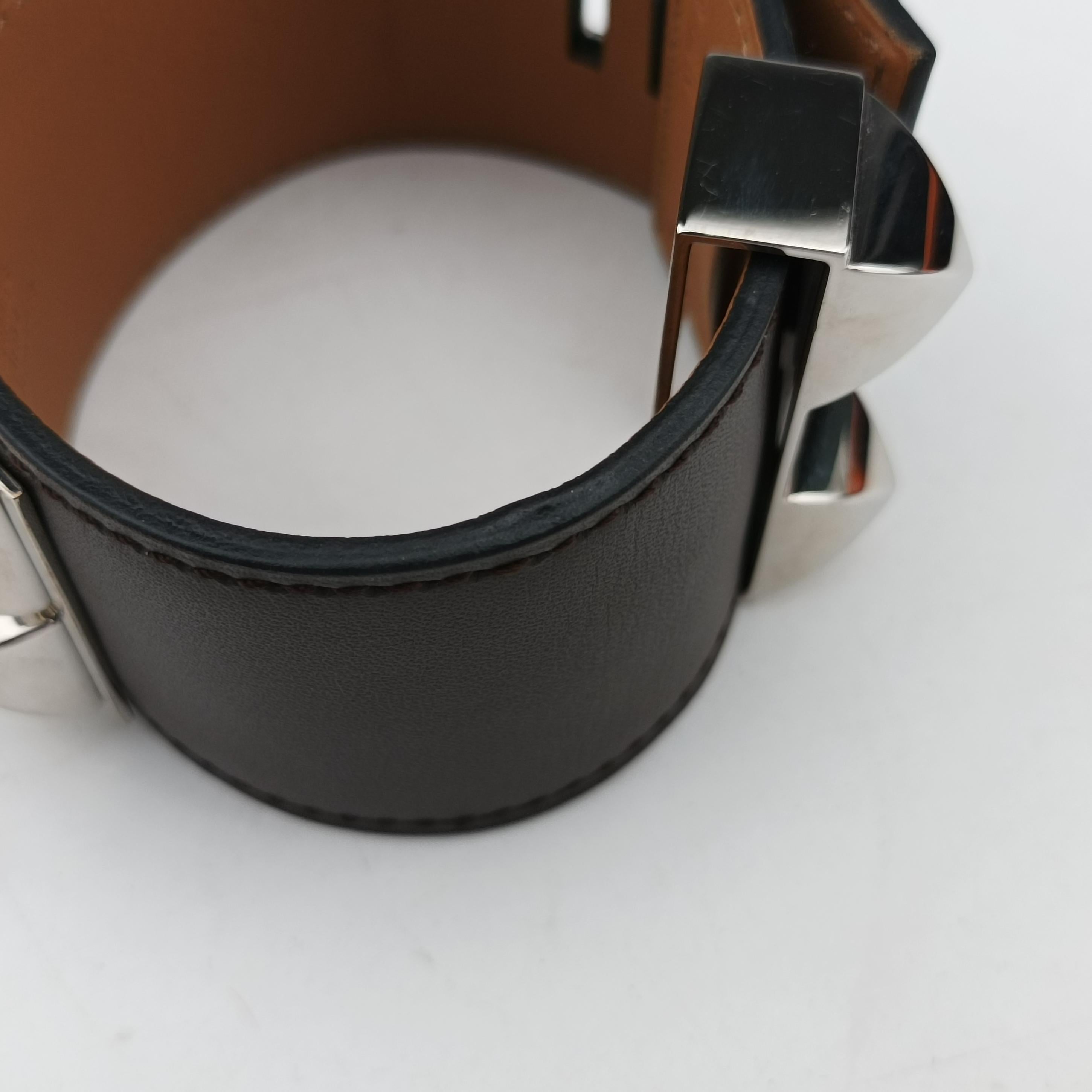 Collier de Chien Black×silver Leather x GP S N▢Q 40コリエ ド シアン ブラック×シルバー レザー×GP S N▢Q 40