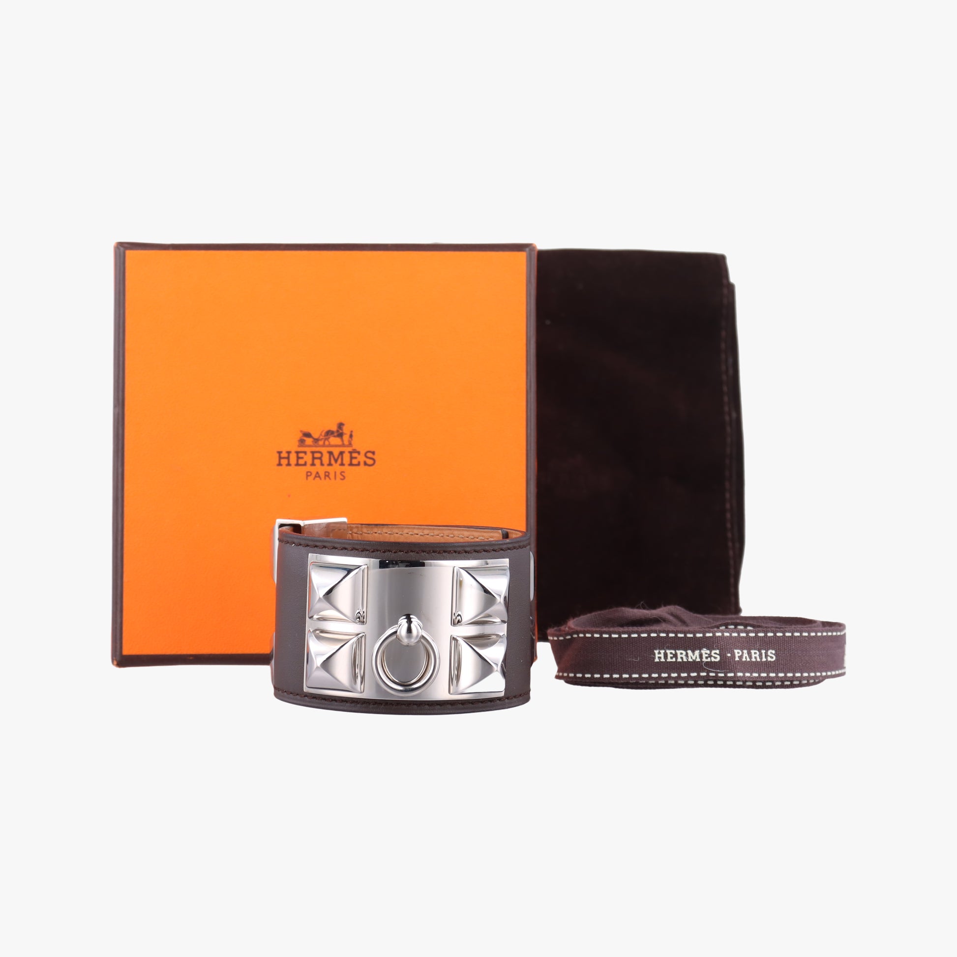 Collier de Chien Black×silver Leather x GP S N▢Q 40コリエ ド シアン ブラック×シルバー レザー×GP S N▢Q 40