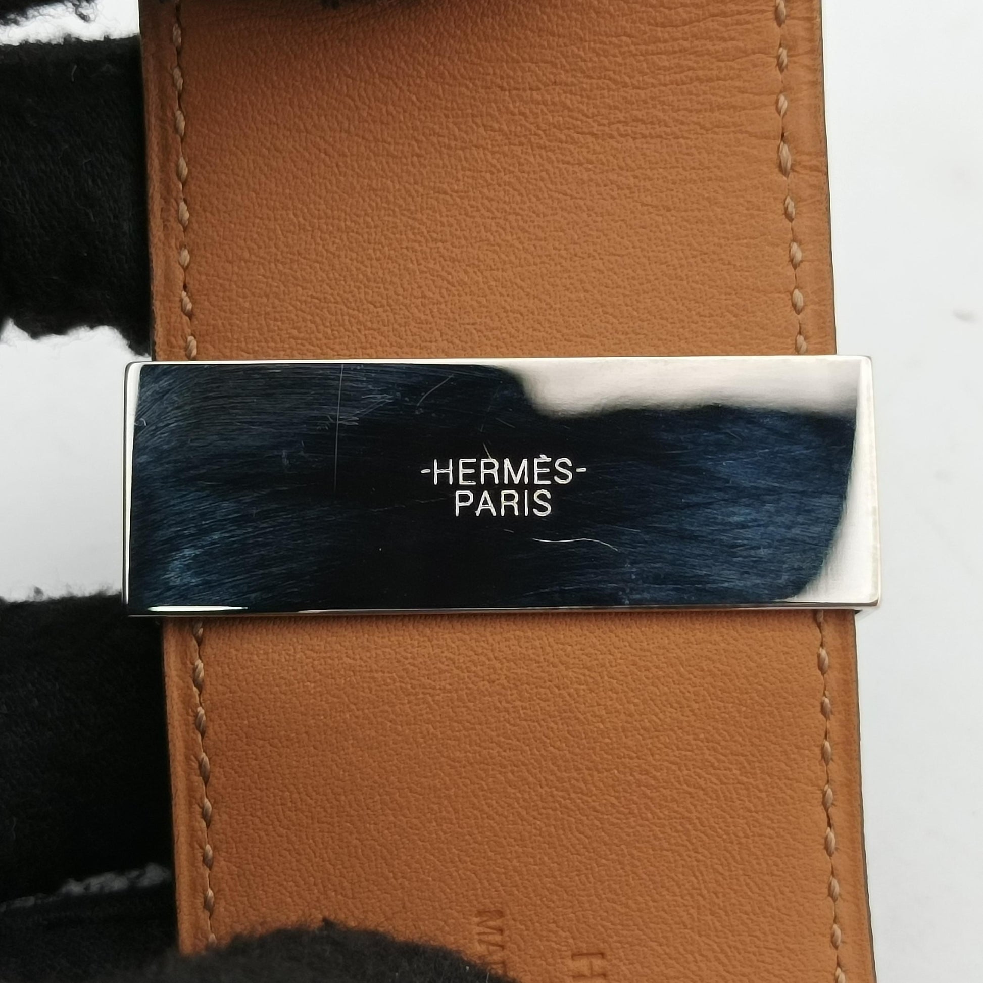 Collier de Chien Black×silver Leather x GP S N▢Q 40コリエ ド シアン ブラック×シルバー レザー×GP S N▢Q 40